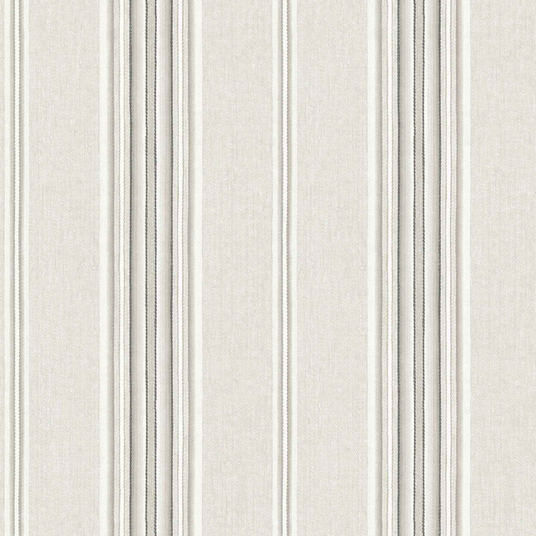 Calvados Grey Linen Stripe Wallpaper - York Wallcoverings - 4192-83124