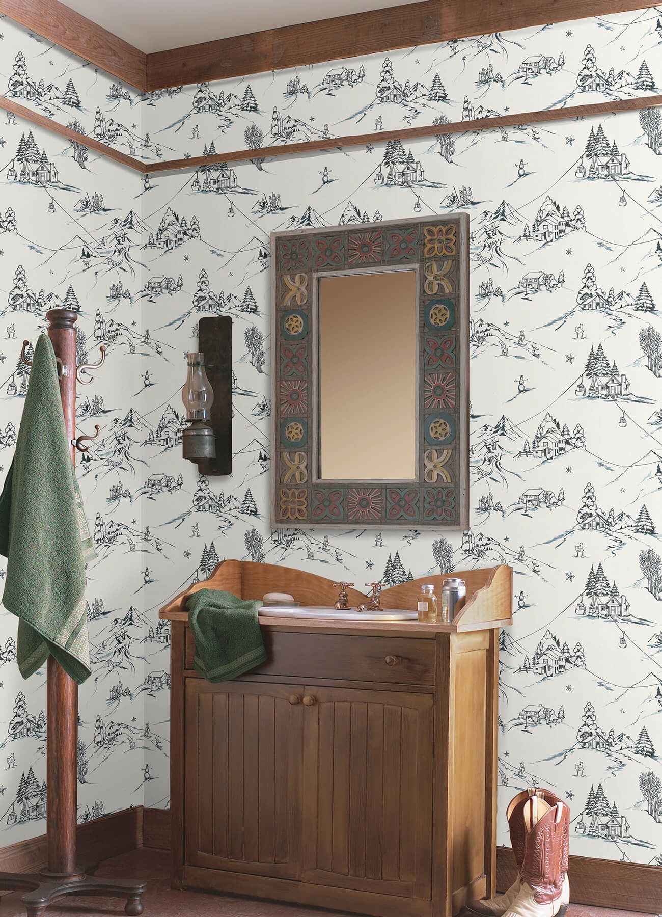 Mountain Side Blue Peel and Stick Wallpaper - York Wallcoverings - NUS6626 - York Wallcoverings Wallpaper