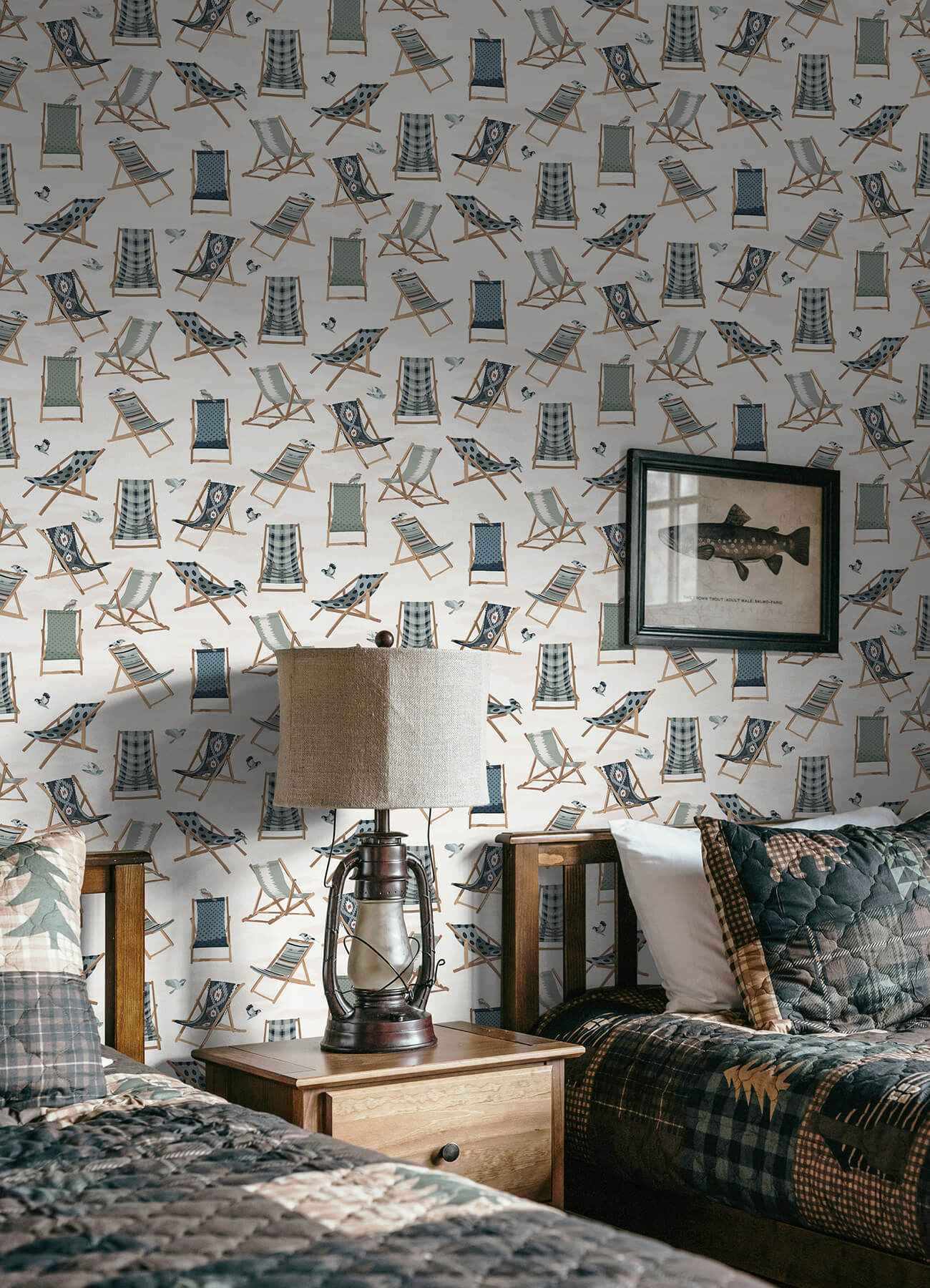 Just Lounging Green Peel and Stick Wallpaper - York Wallcoverings - NUS6632 - York Wallcoverings Wallpaper