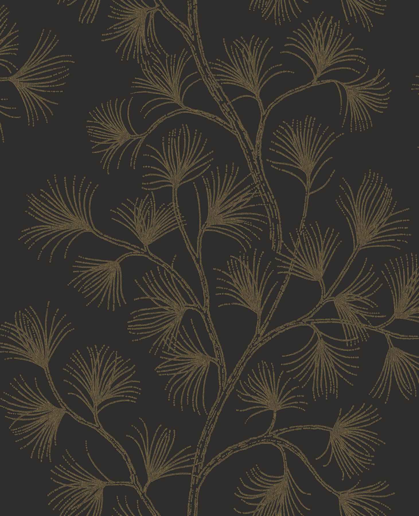Kismine Black Botanical Trail Wallpaper - York Wallcoverings - 4198-83481