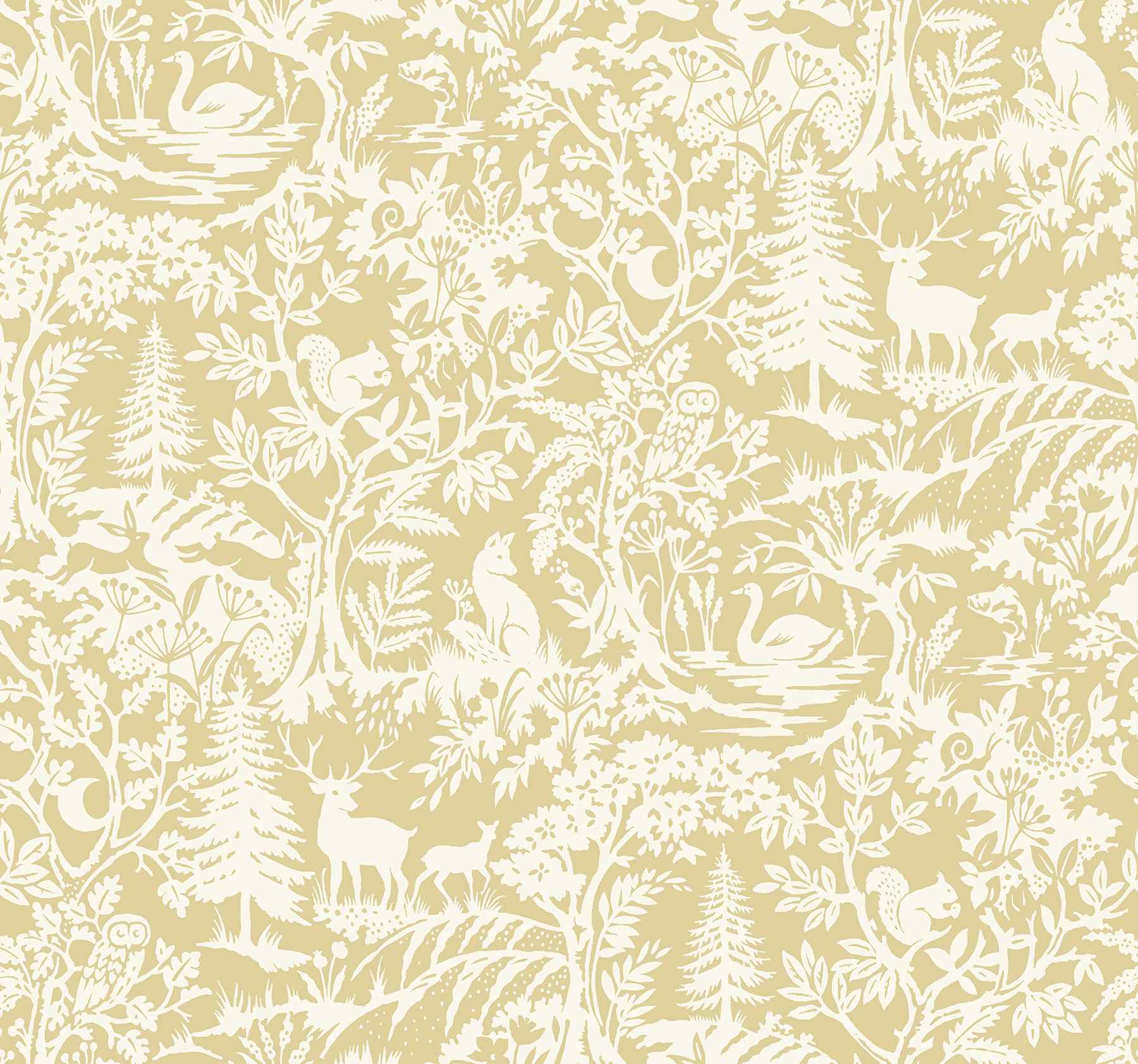Alrick Mustard Forest Venture Wallpaper - York Wallcoverings - 3125-72322 - York Wallcoverings Wallpaper