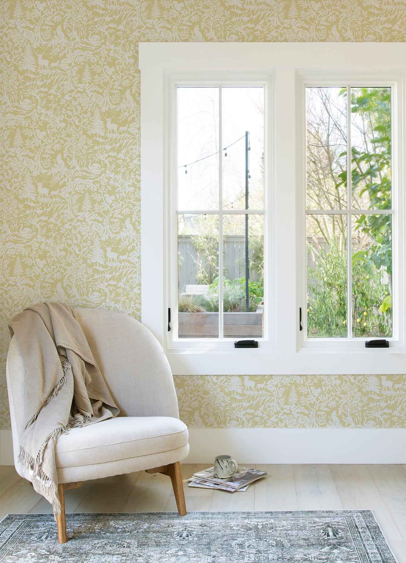 Alrick Mustard Forest Venture Wallpaper - York Wallcoverings - 3125-72322 - York Wallcoverings Wallpaper