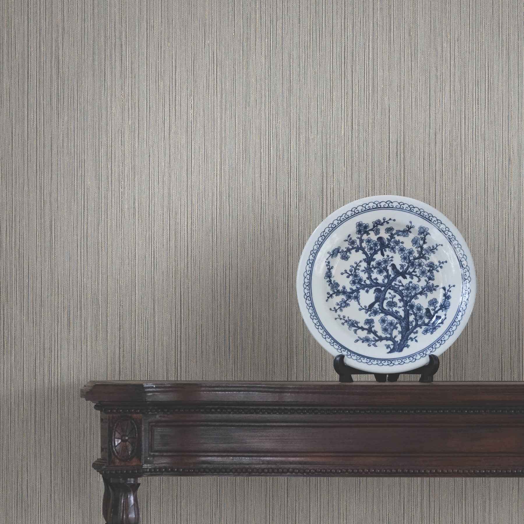 Atticus Grey String Wallpaper - York Wallcoverings - 4211-83500 - York Wallcoverings Wallpaper