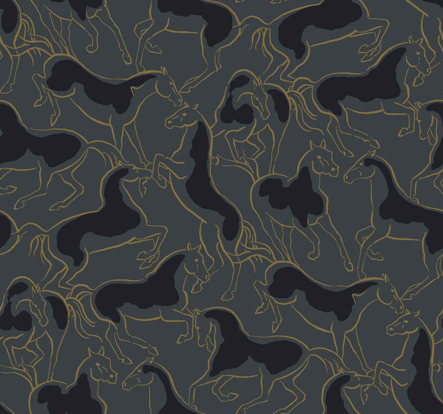 Dressage Gold Stallions Wallpaper - York Wallcoverings - 4211-83504