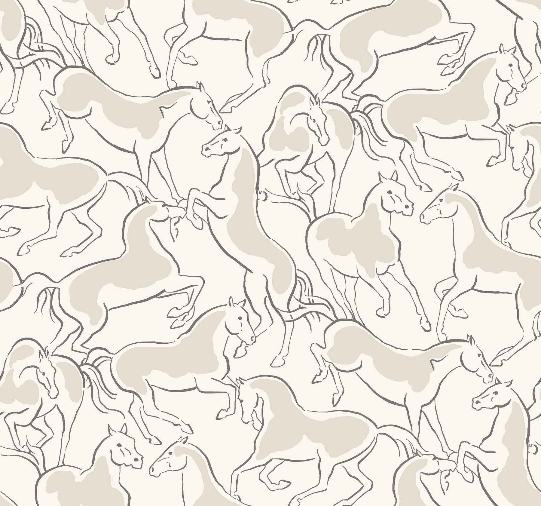 Dressage White Stallions Wallpaper - York Wallcoverings - 4211-83505