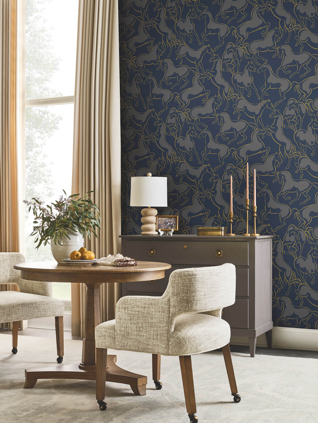 dressage-navy-stallions-wallpaper-york-wallcoverings-4211-83506 - York Wallcoverings Wallpaper