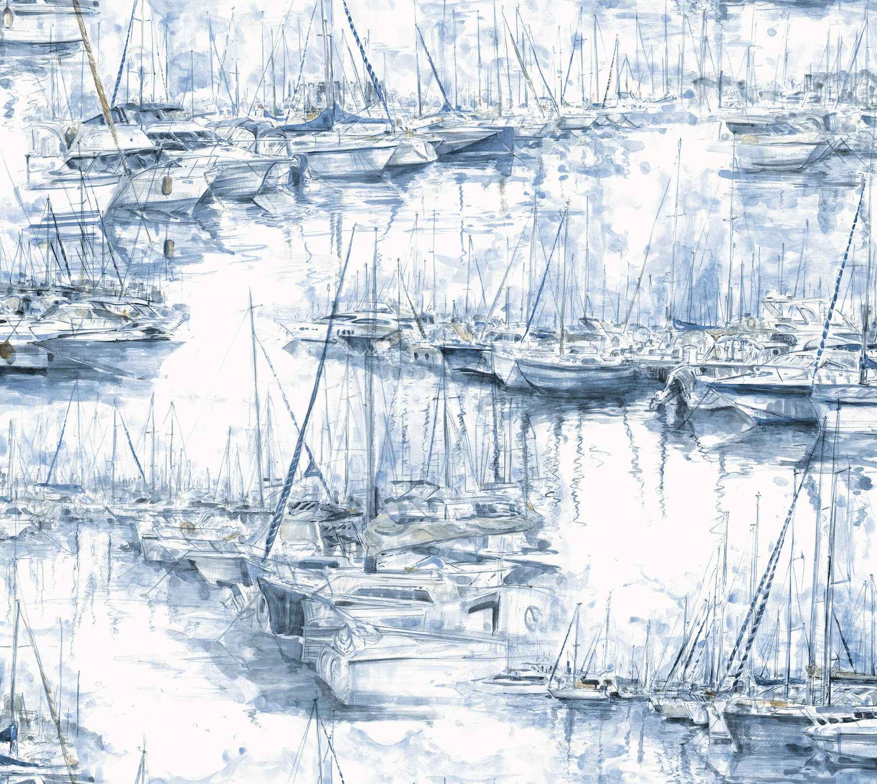 Yacht Club Blue Scenic Wallpaper - York Wallcoverings - 4211-83511 - York Wallcoverings Wallpaper