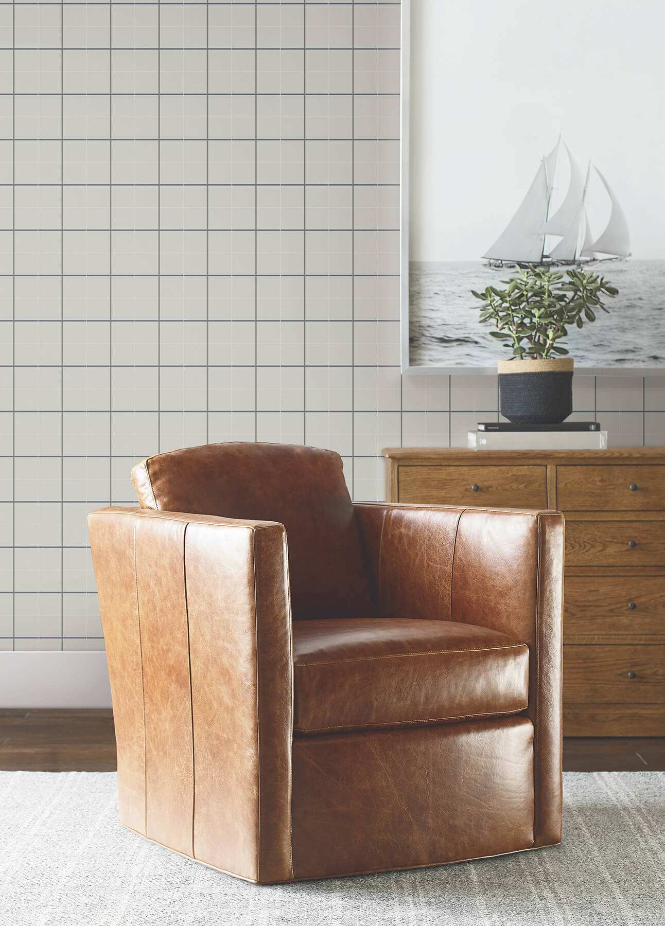 tattersall-grey-plaid-wallpaper-york-wallcoverings-4211-83515 - York Wallpaper Wallpaper