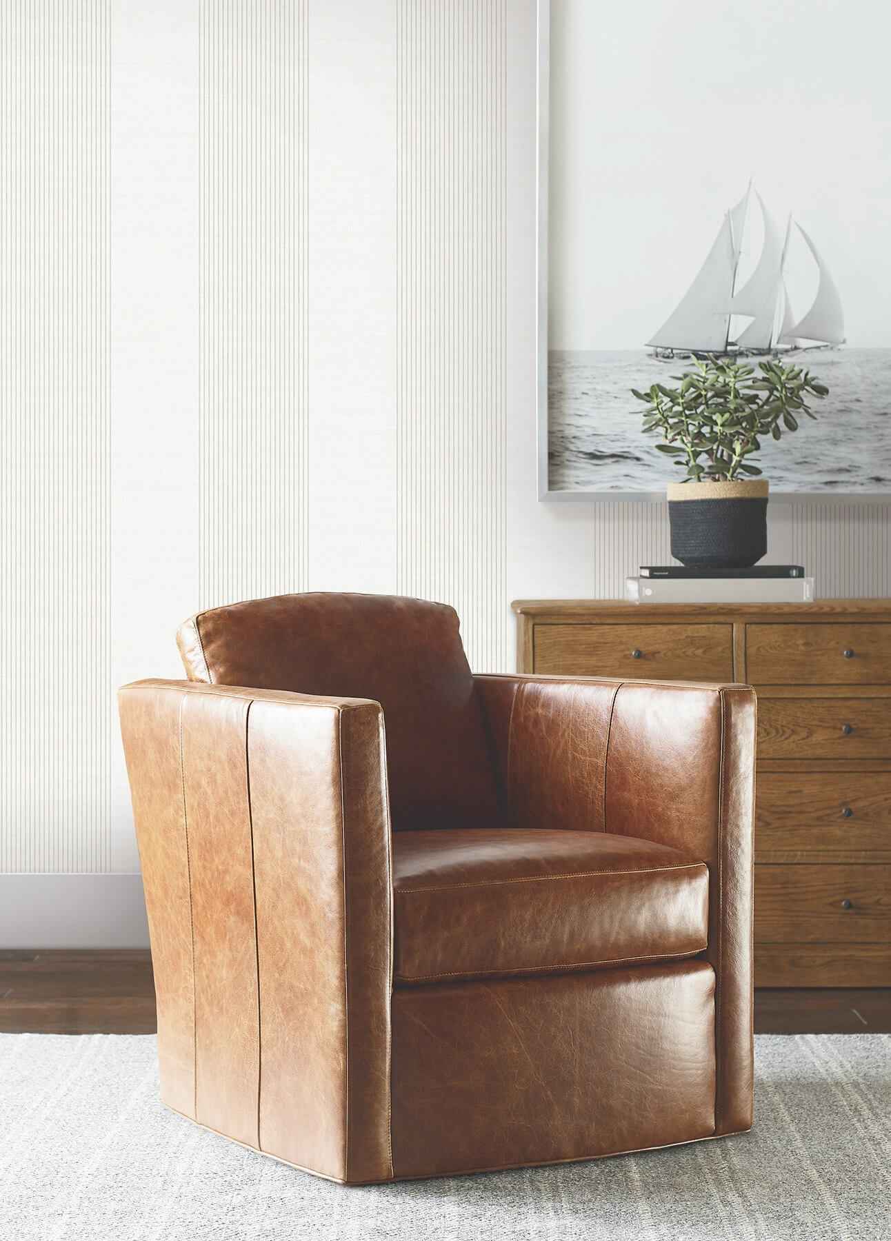 Archer Stripe White Faux Linen Wallpaper - York Wallcoverings - 4211-83529 - York Wallcoverings Wallpaper