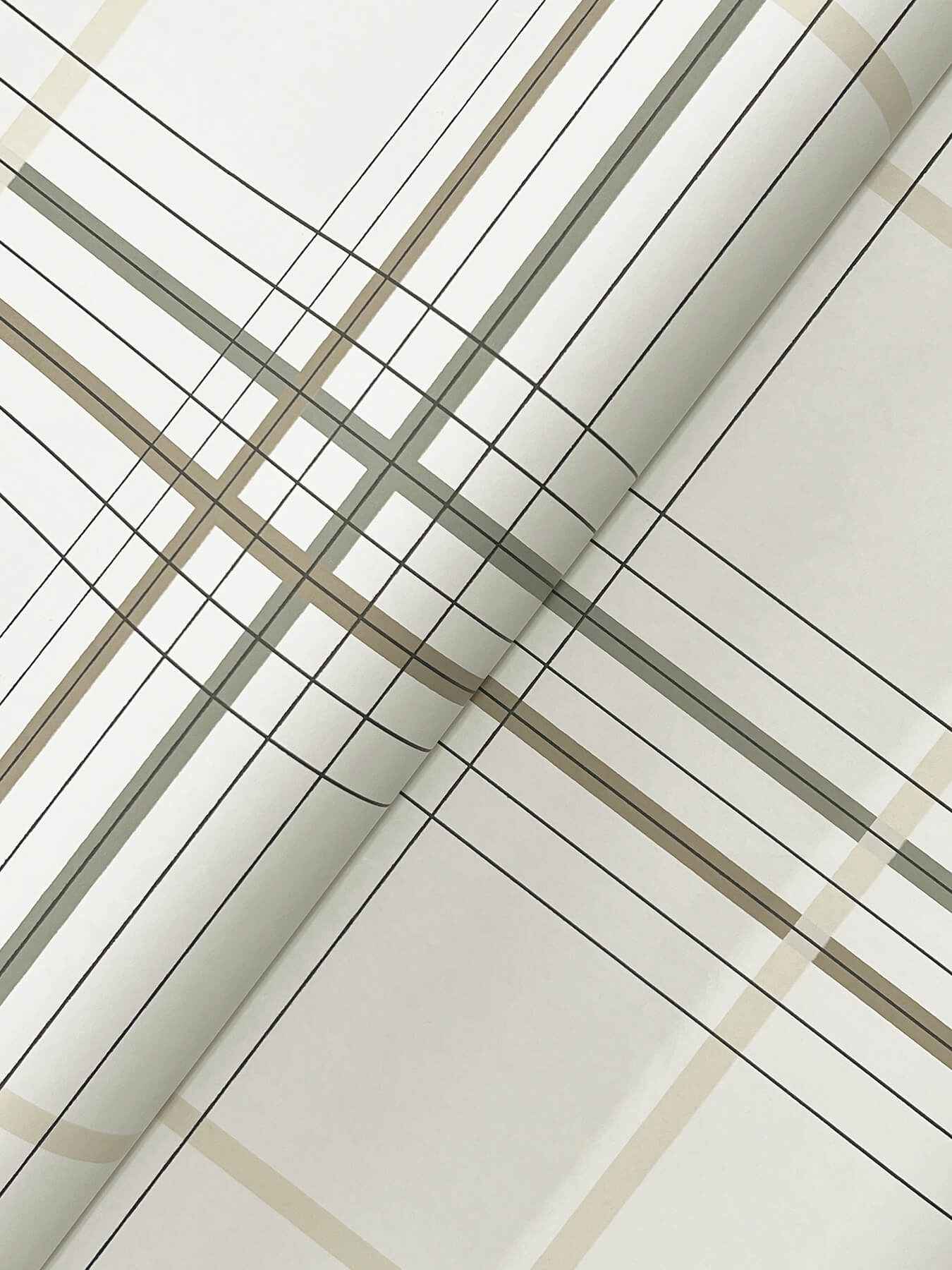 Lakeside Plaid Beige Tailored Wallpaper - York Wallcoverings - 4211-83532 - York Wallcoverings Wallpaper