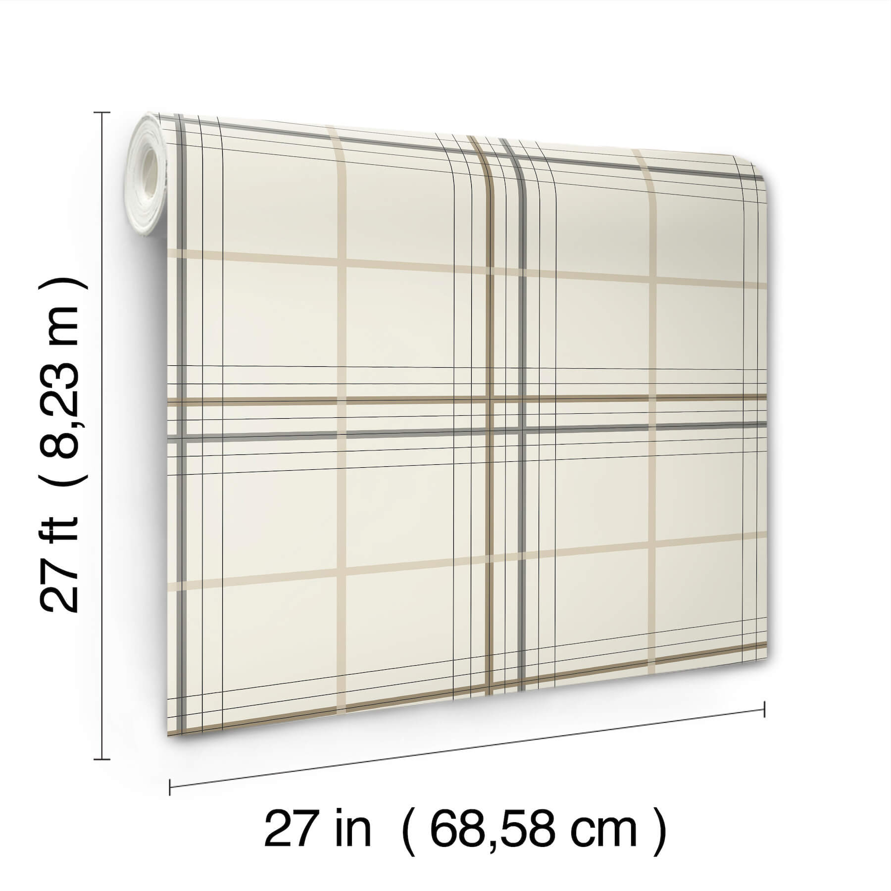 lakeside-plaid-beige-tailored-wallpaper-york-wallcoverings-4211-83532 - York Wallcoverings Wallpaper
