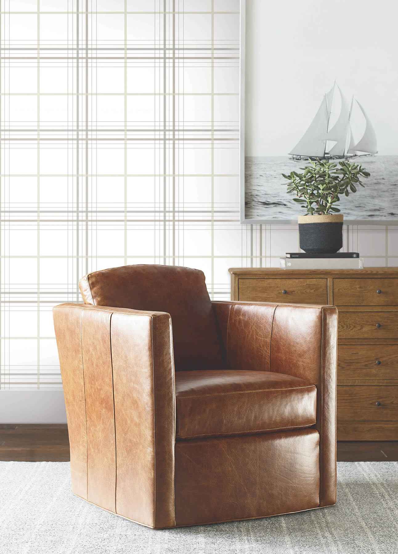 Lakeside Plaid White Tailored Wallpaper - York Wallcoverings - 4211-83533 - York Wallcoverings Wallpaper