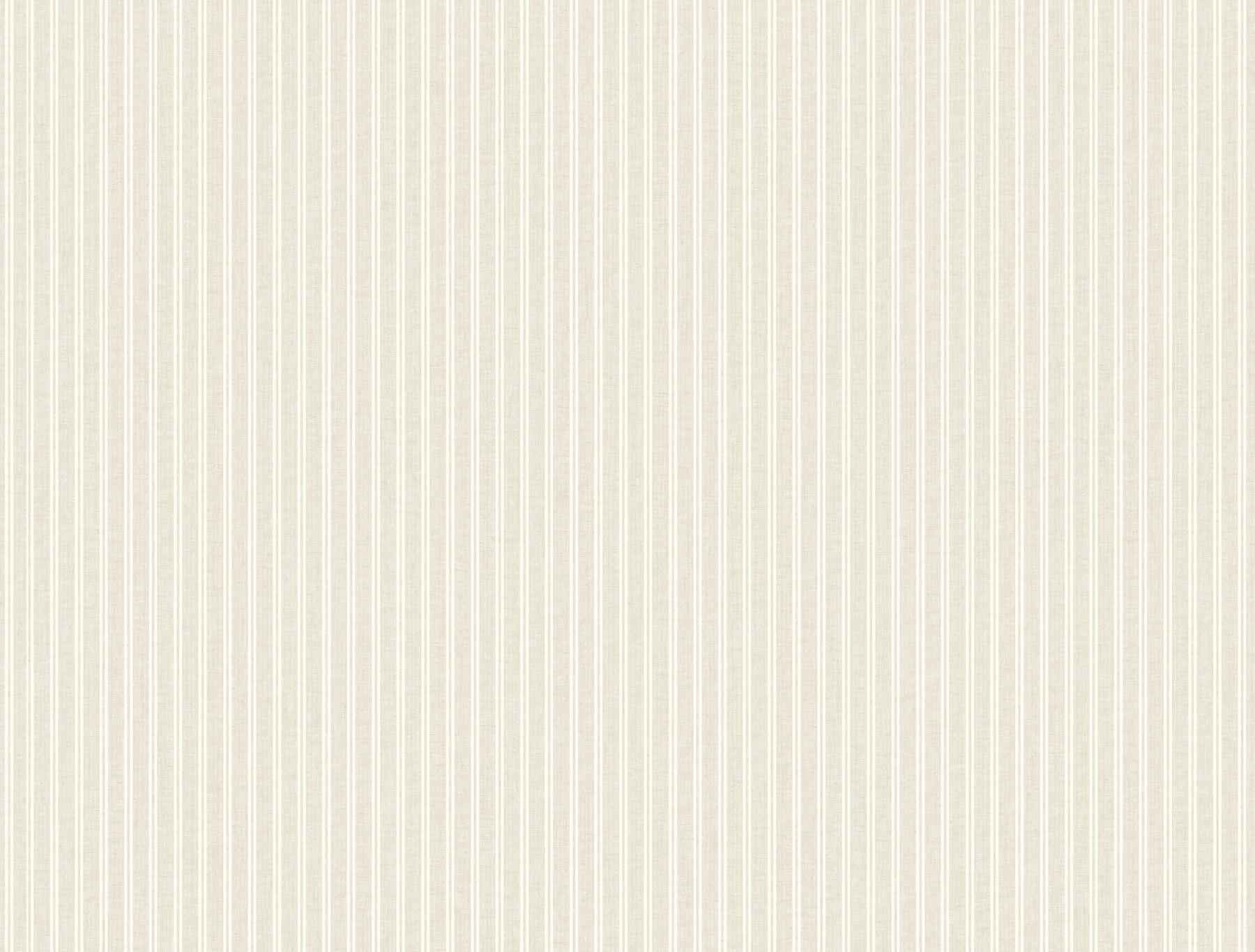 Ticking Stripe Beige Faux Linen Wallpaper - York Wallcoverings - 4211-83540