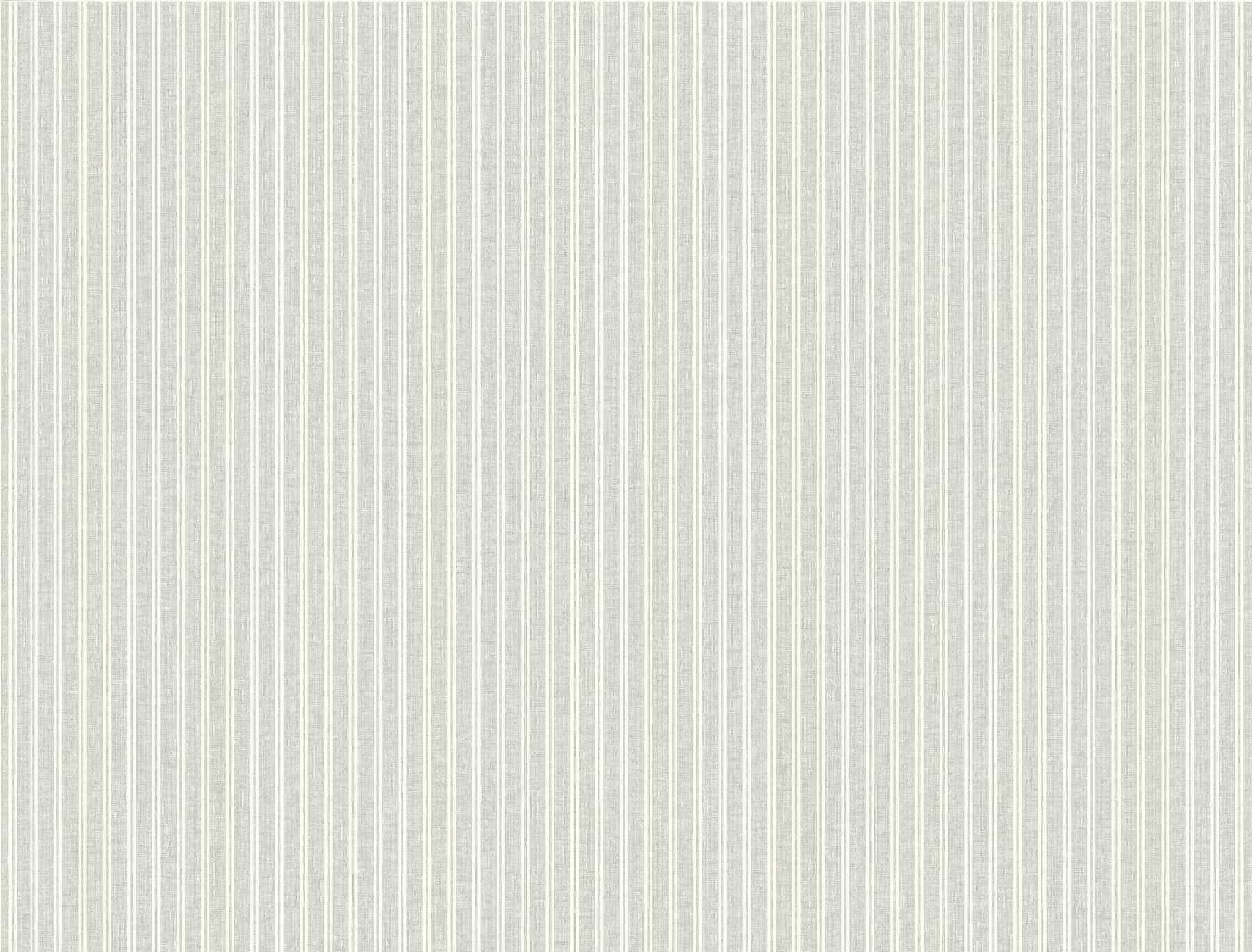 Ticking Stripe Grey Faux Linen Wallpaper - York Wallcoverings - 4211-83541 - York Wallcoverings Wallpaper