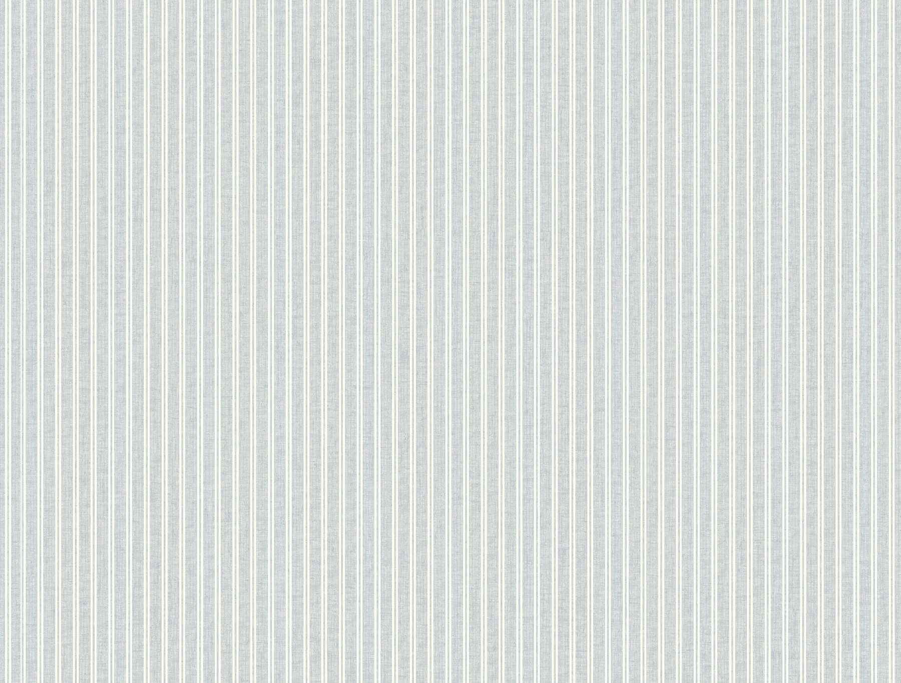 Ticking Stripe Blue Faux Linen Wallpaper - York Wallcoverings - 4211-83542