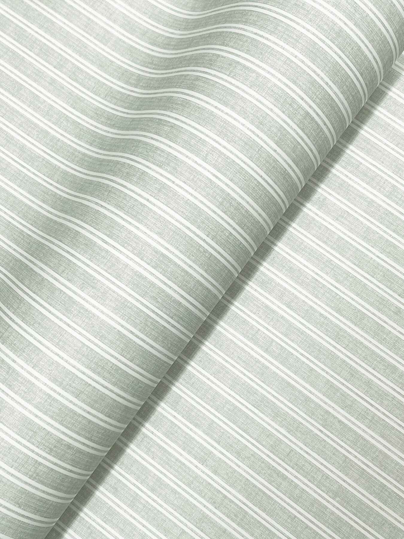 Ticking Stripe Sage Faux Linen Wallpaper - York Wallcoverings - 4211-83543 - York Wallcoverings Wallpaper