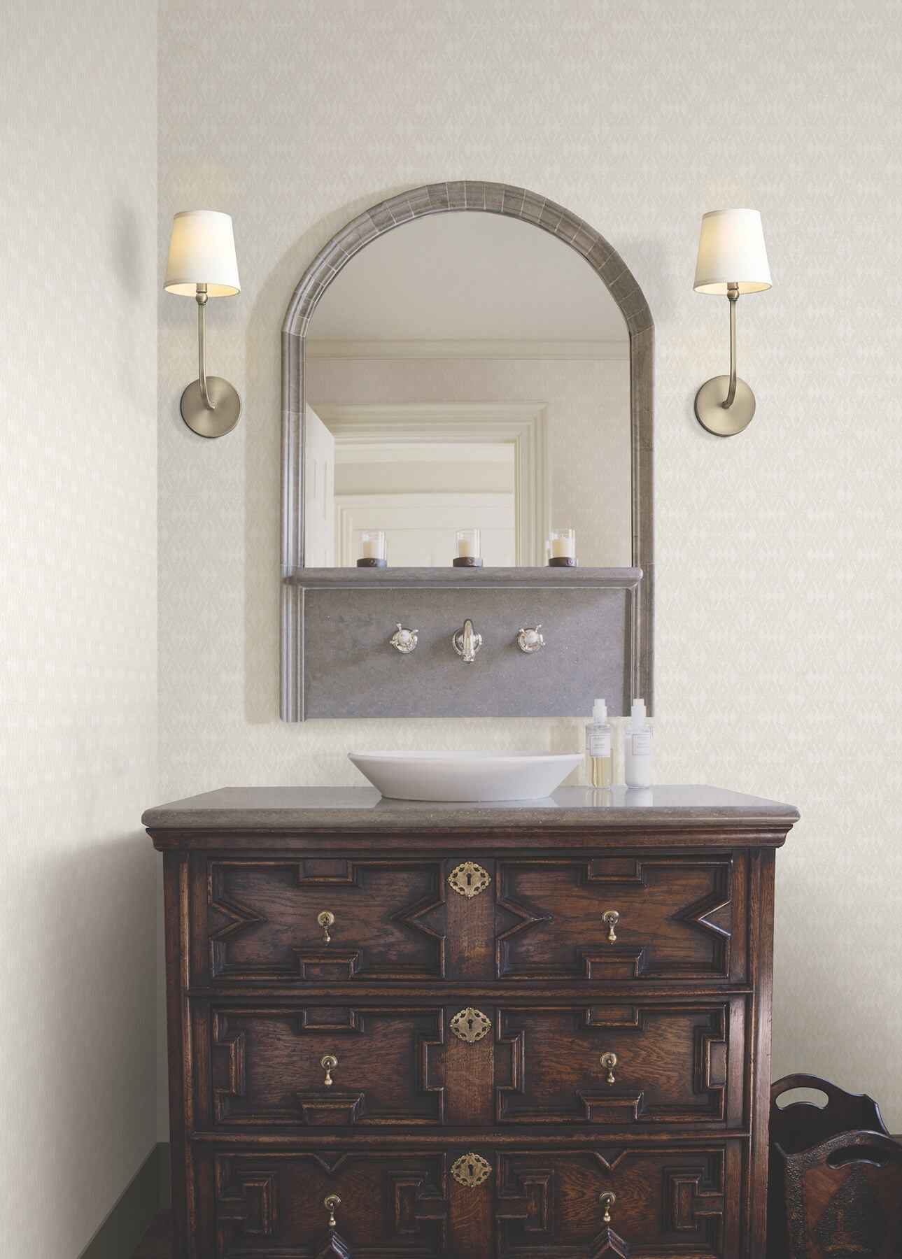 Radcliffe Beige Diamond Motif Wallpaper - York Wallcoverings - 4211-83544 - York Wallcoverings Wallpaper