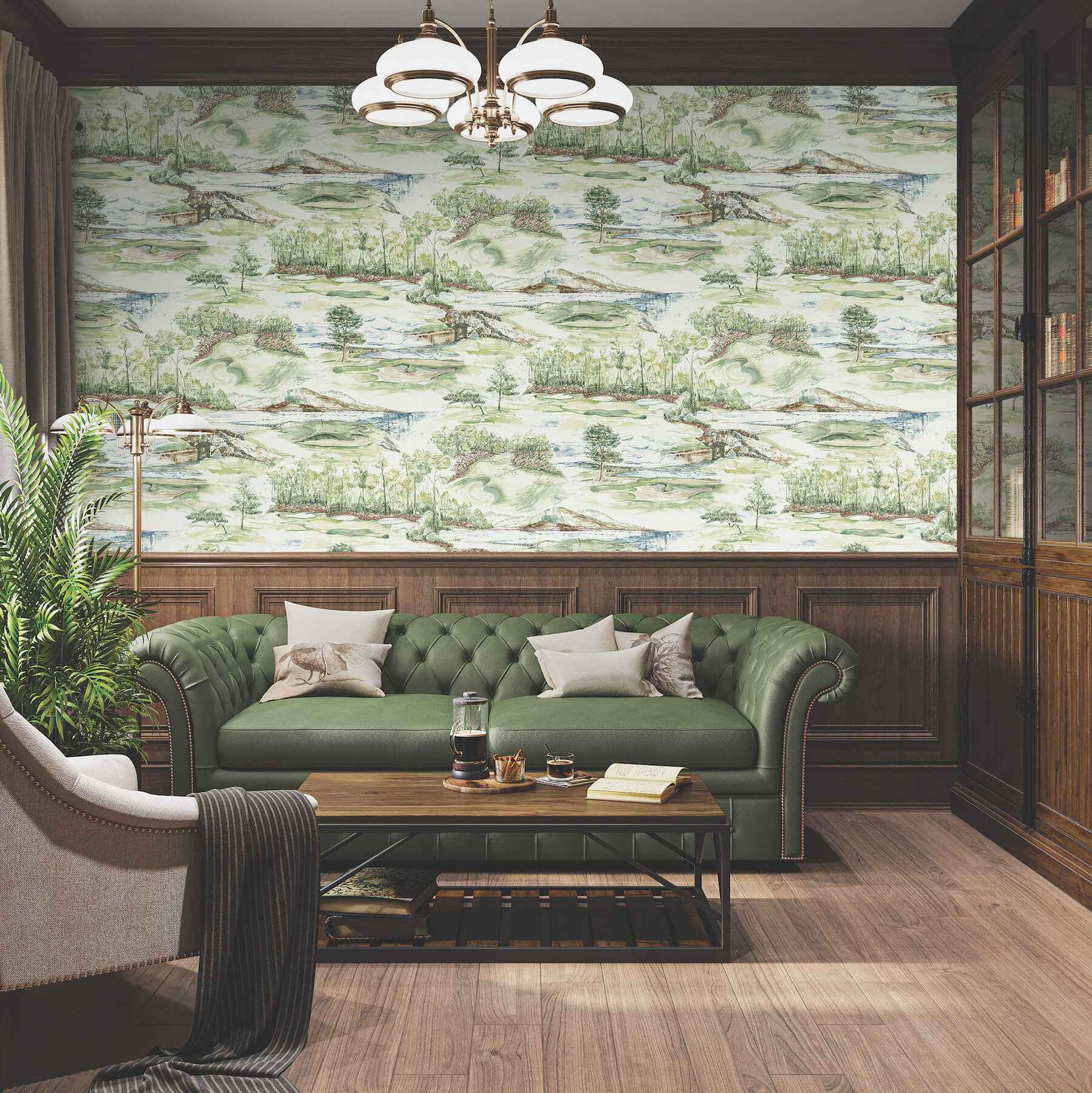 Hole In One Multicolor Scenic Wallpaper - York Wallcoverings - 4211-83552 - York Wallcoverings Wallpaper