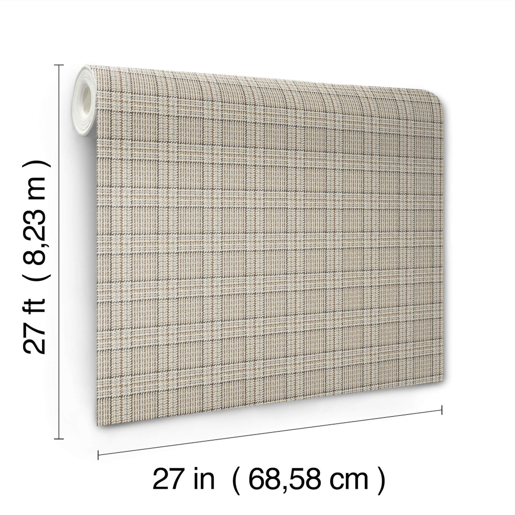 harrington-plaid-light-brown-glen-check-wallpaper-york-wallcoverings-4211-83554 - York Wallpaper Wallpaper
