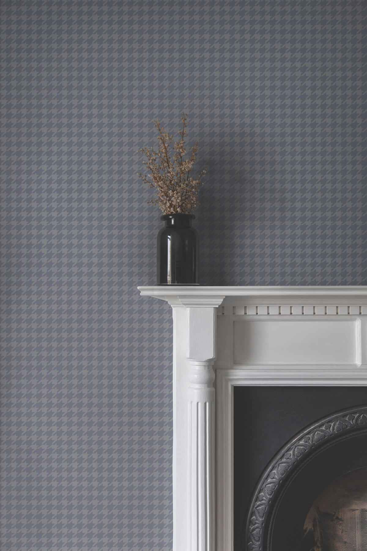 Watson Blue Houndstooth Wallpaper - York Wallcoverings - 4211-83560 - York Wallcoverings Wallpaper