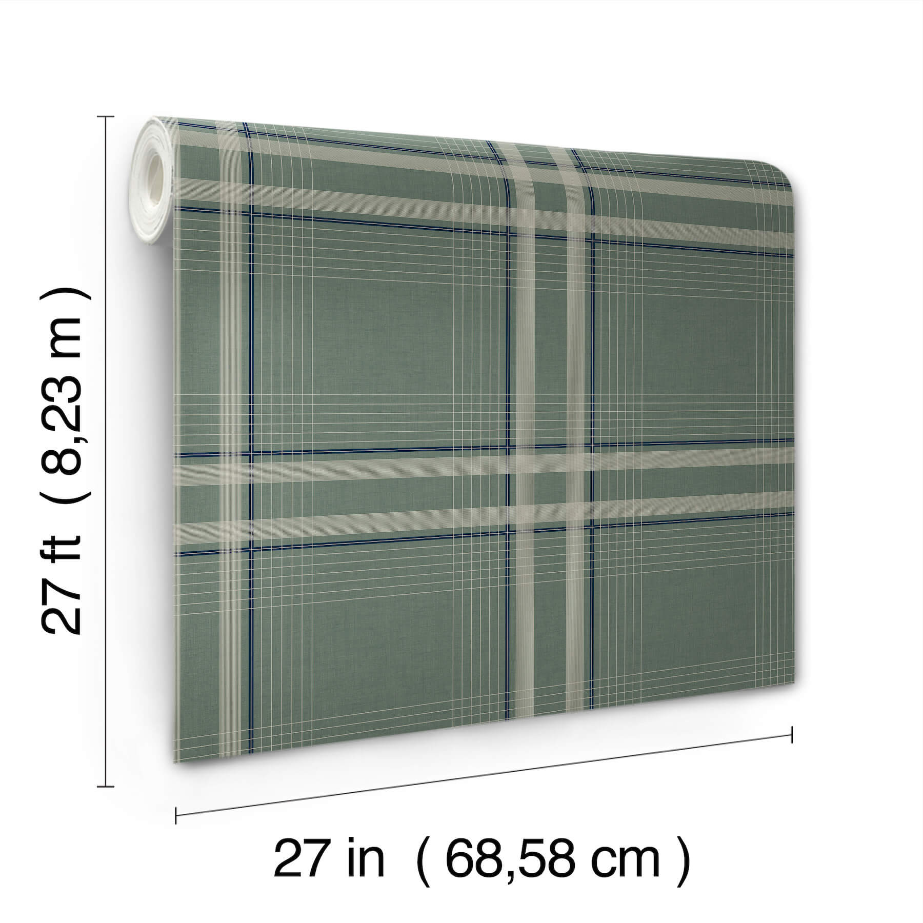 country-club-plaid-green-faux-linen-wallpaper-york-wallcoverings-4211-83563 - York Wallcoverings Wallpaper