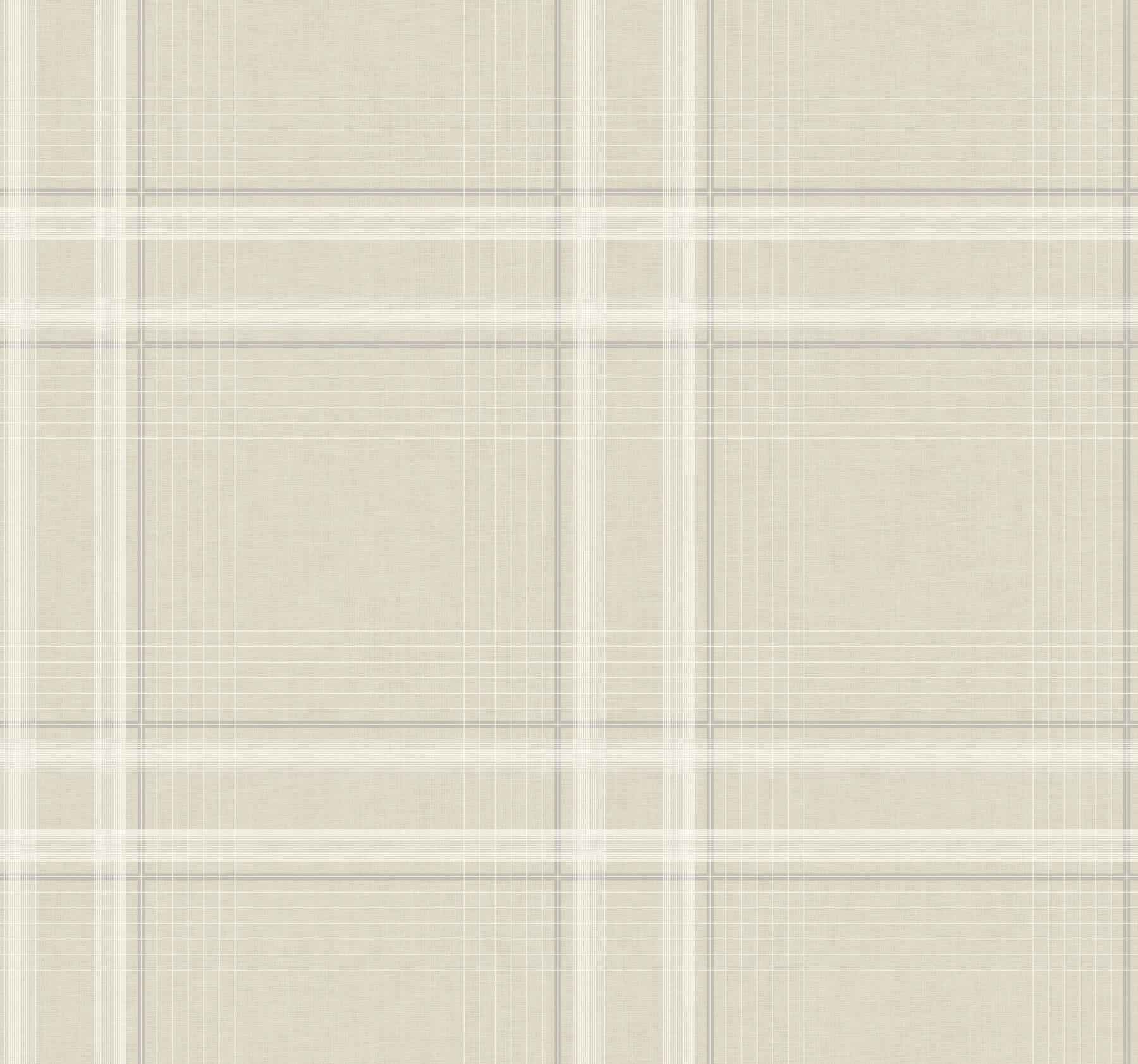 Country Club Plaid Beige Faux Linen Wallpaper - York Wallcoverings - 4211-83566 - York Wallcoverings Wallpaper