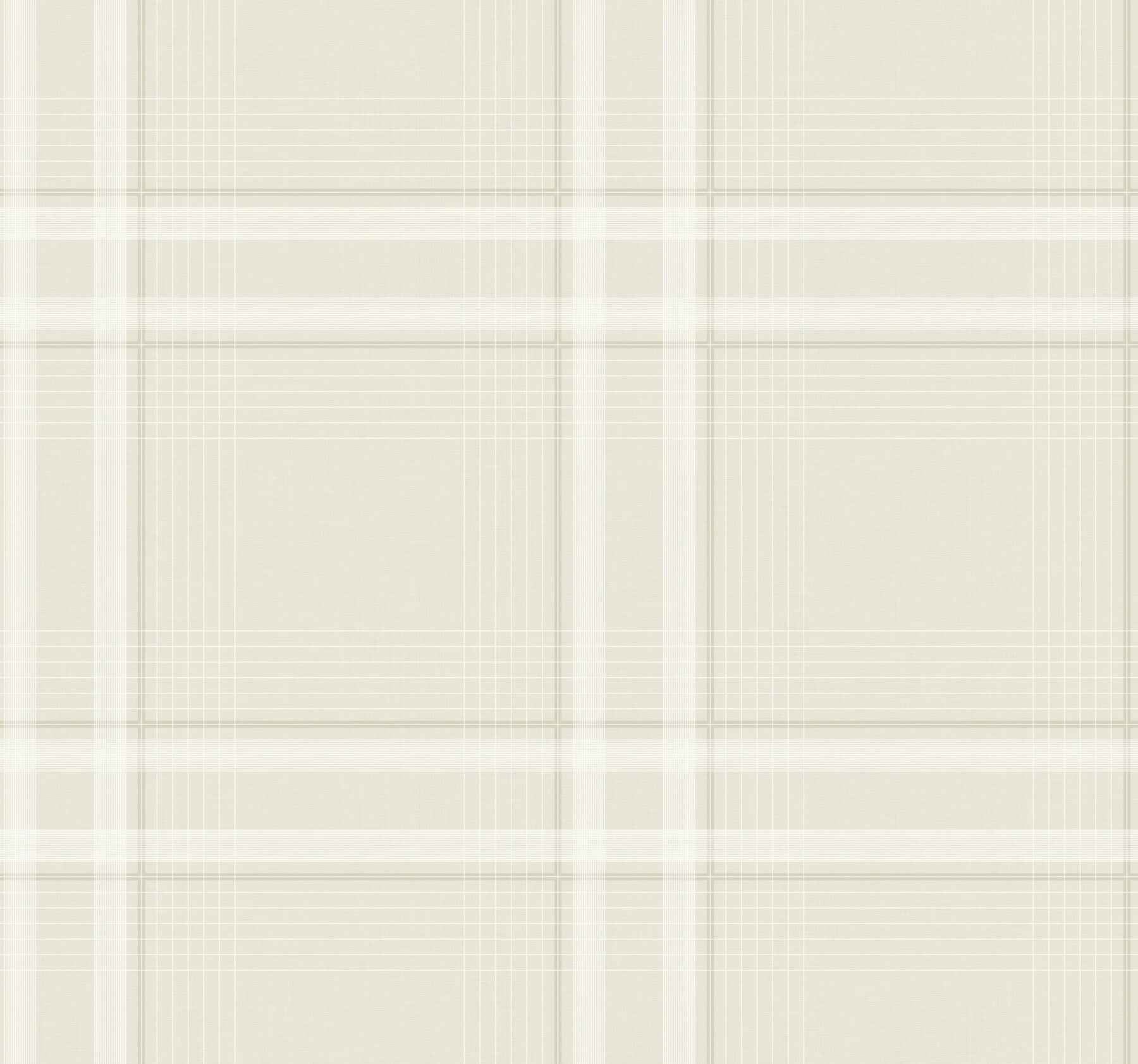 Country Club Plaid Dove Faux Linen Wallpaper - York Wallcoverings - 4211-83568 - York Wallcoverings Wallpaper