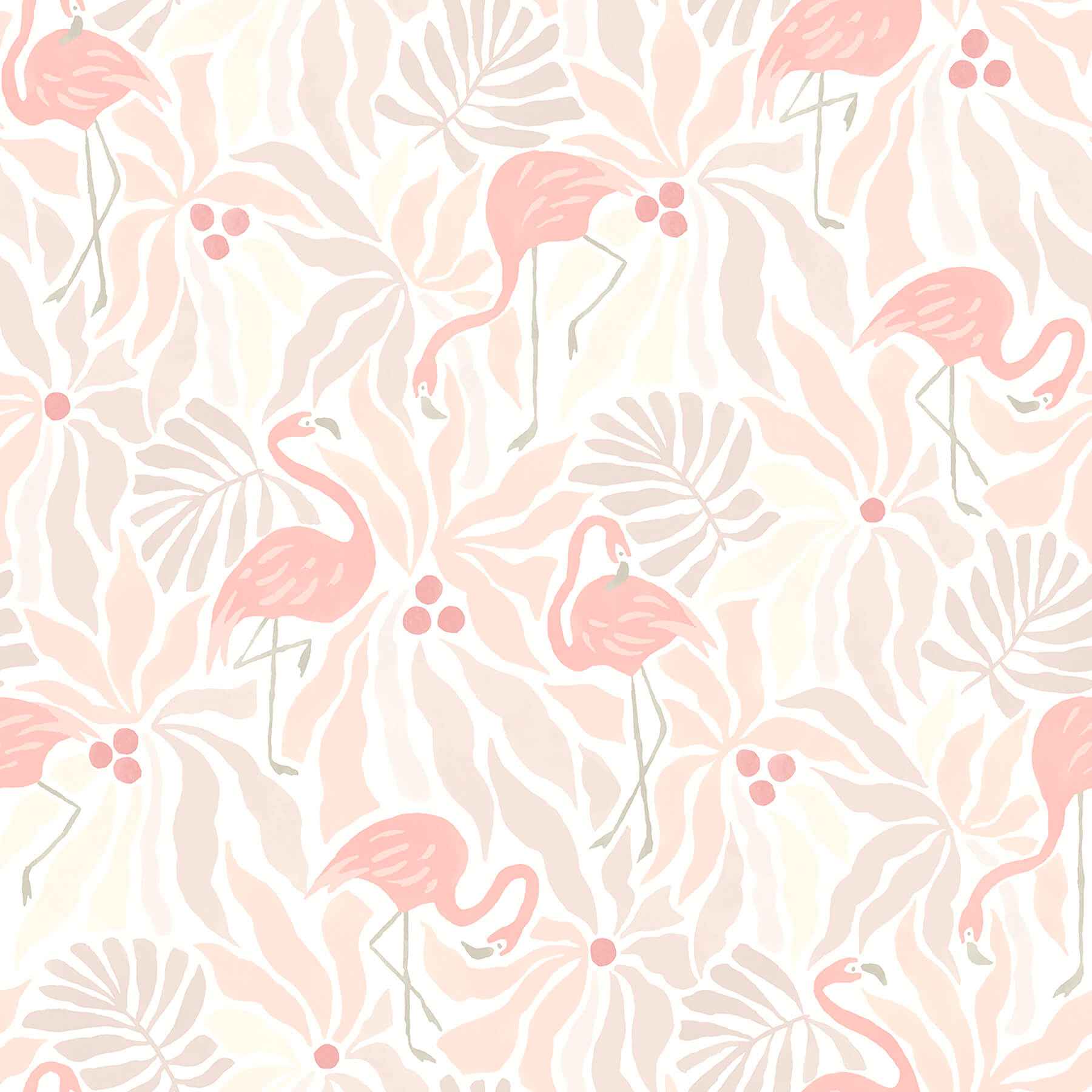 Flamingo Fun Pink and Taupe Peel and Stick Wallpaper - York Wallcoverings - NUS6623
