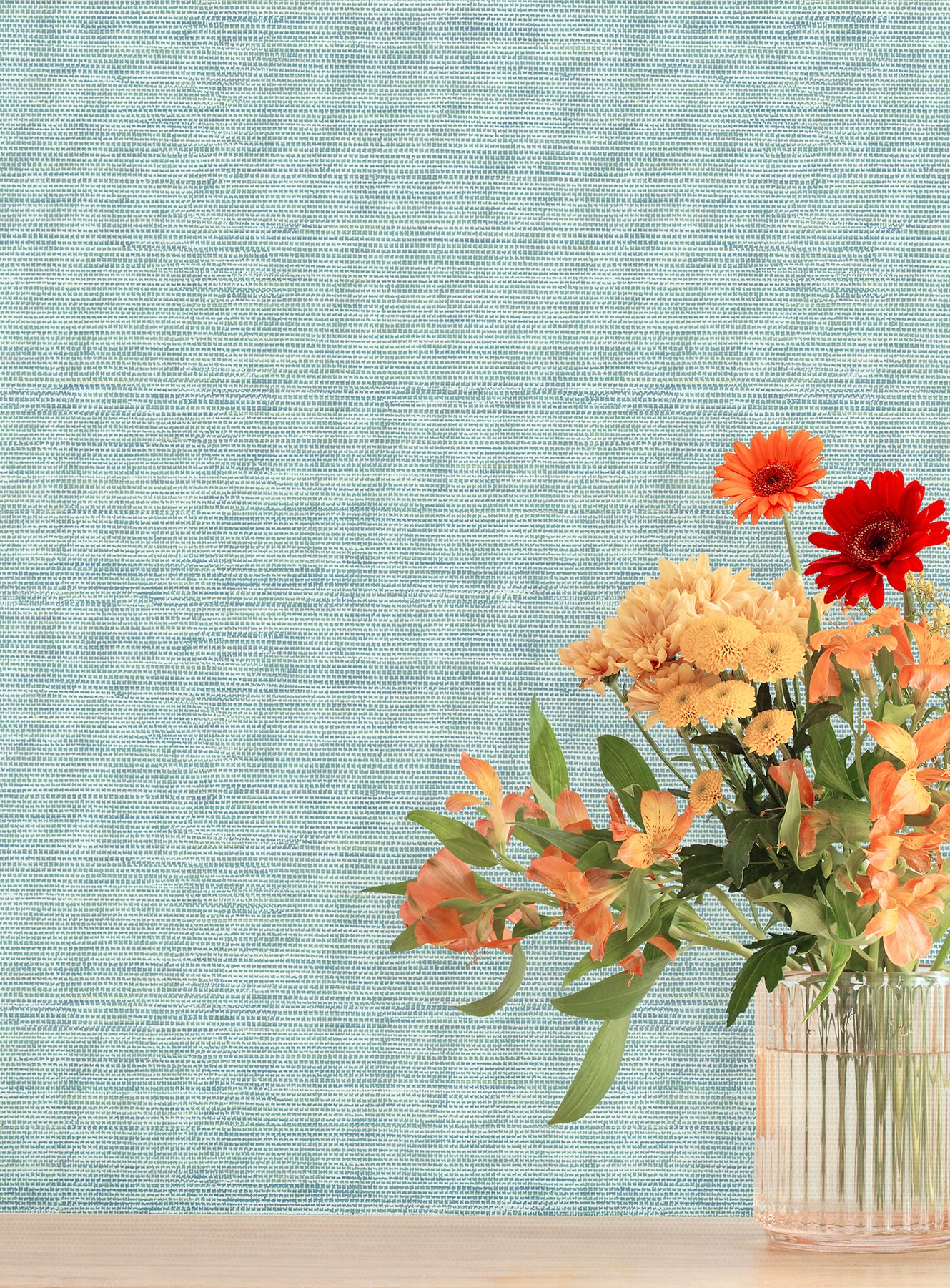 agave-aqua-faux-grasscloth-wallpaper-york-wallcoverings-4197-24282 - York Wallcoverings Wallpaper