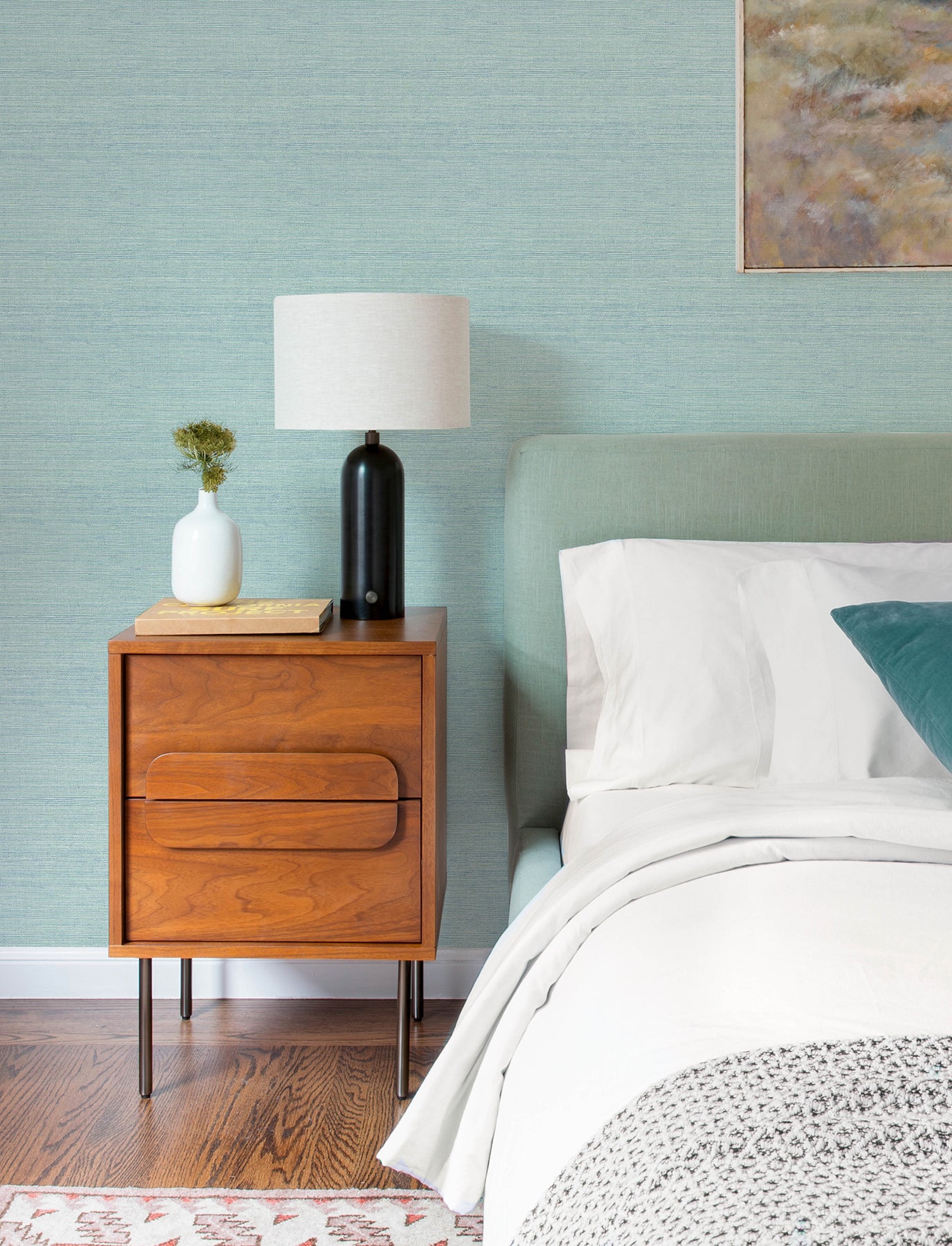 agave-aqua-faux-grasscloth-wallpaper-york-wallcoverings-4197-24282 - York Wallcoverings Wallpaper