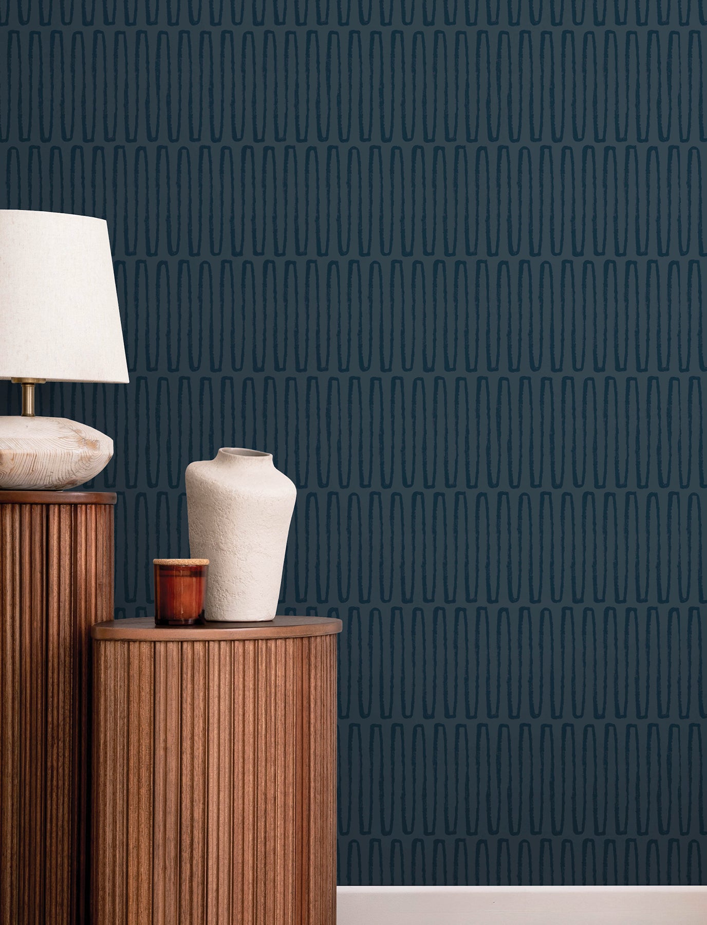 lars-navy-retro-wave-wallpaper-york-wallcoverings-4197-26502 - York Wallcoverings Wallpaper