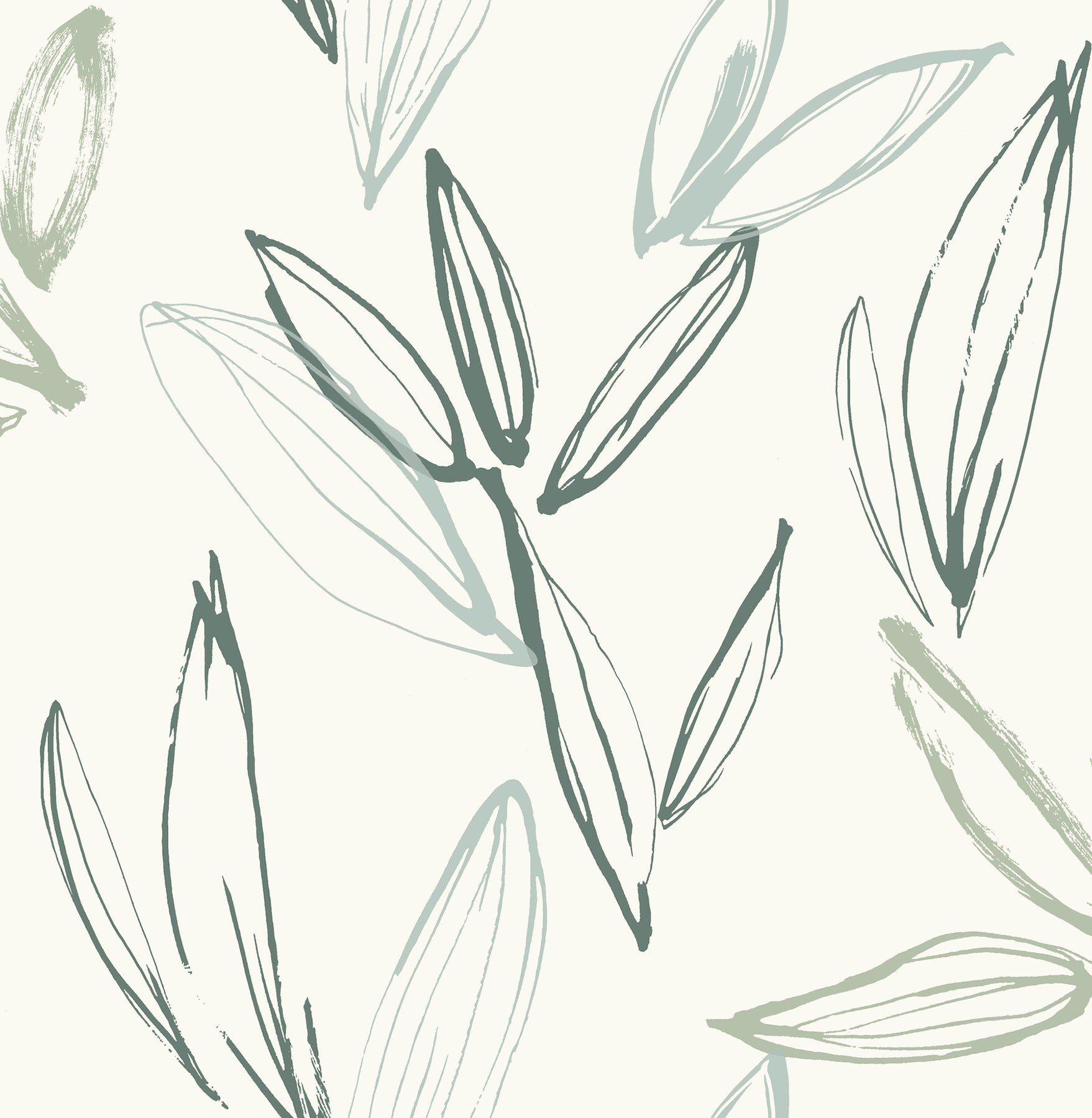 kenia-green-leaf-toss-wallpaper-york-wallcoverings-4197-27856 - York Wallcoverings Wallpaper