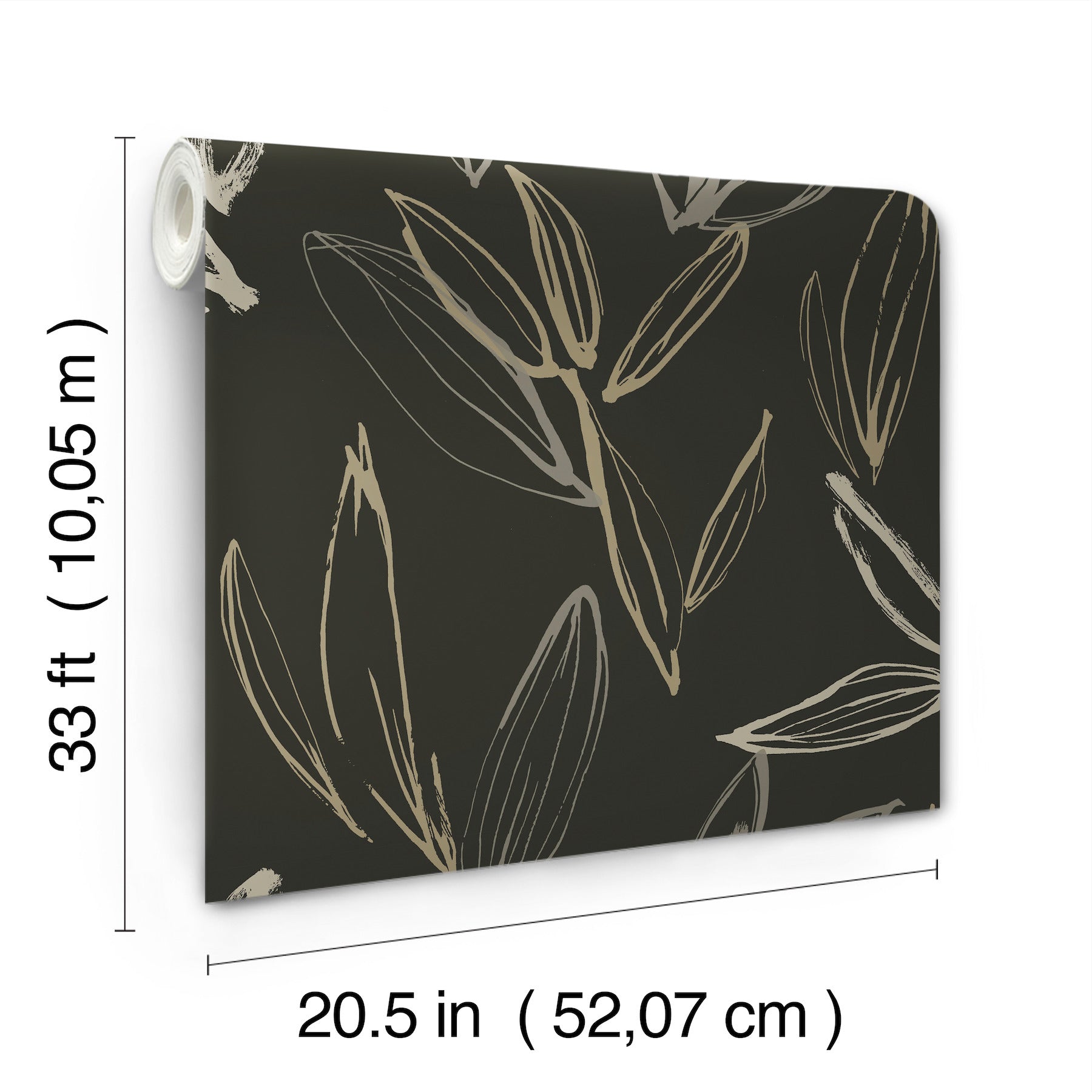 kenia-black-leaf-toss-wallpaper-york-wallcoverings-4197-27860 - York Wallpaper Wallpaper