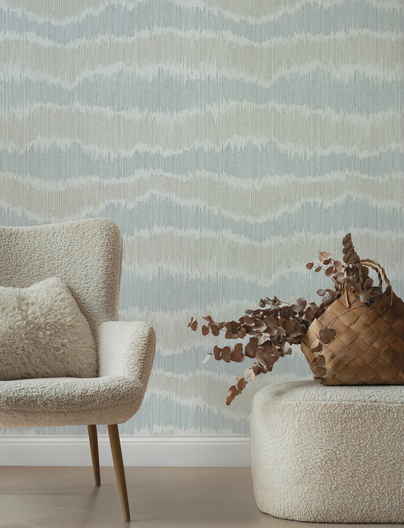 wiggle-sky-blue-ikat-stripe-wallpaper-york-wallcoverings-4197-27865 - York Wallcoverings Wallpaper