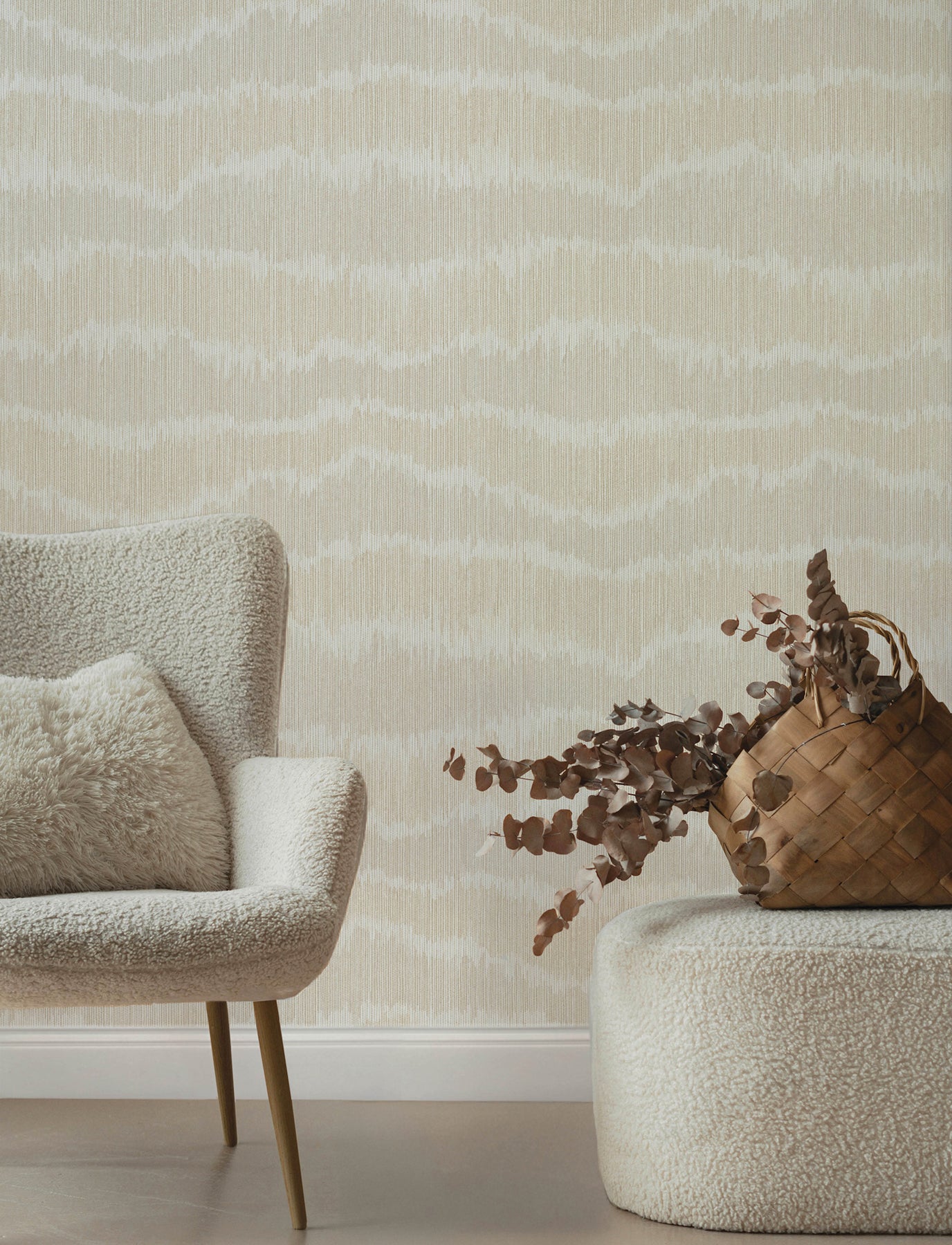 wiggle-neutral-ikat-stripe-wallpaper-york-wallcoverings-4197-27867 - York Wallcoverings Wallpaper