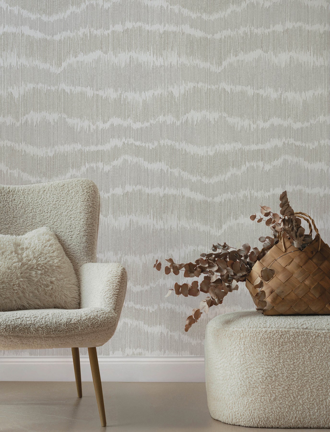 wiggle-grey-ikat-stripe-wallpaper-york-wallcoverings-4197-27868 - York Wallcoverings Wallpaper