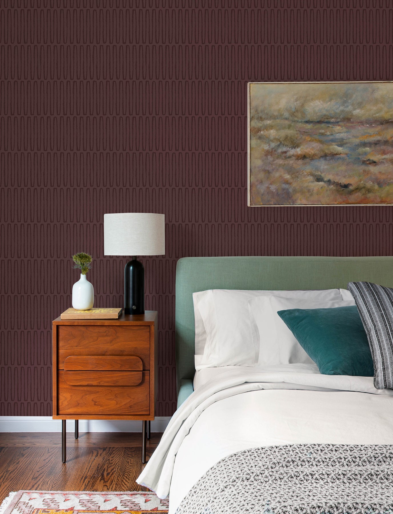 lars-merlot-retro-wave-wallpaper-york-wallcoverings-4197-27870 - York Wallcoverings Wallpaper