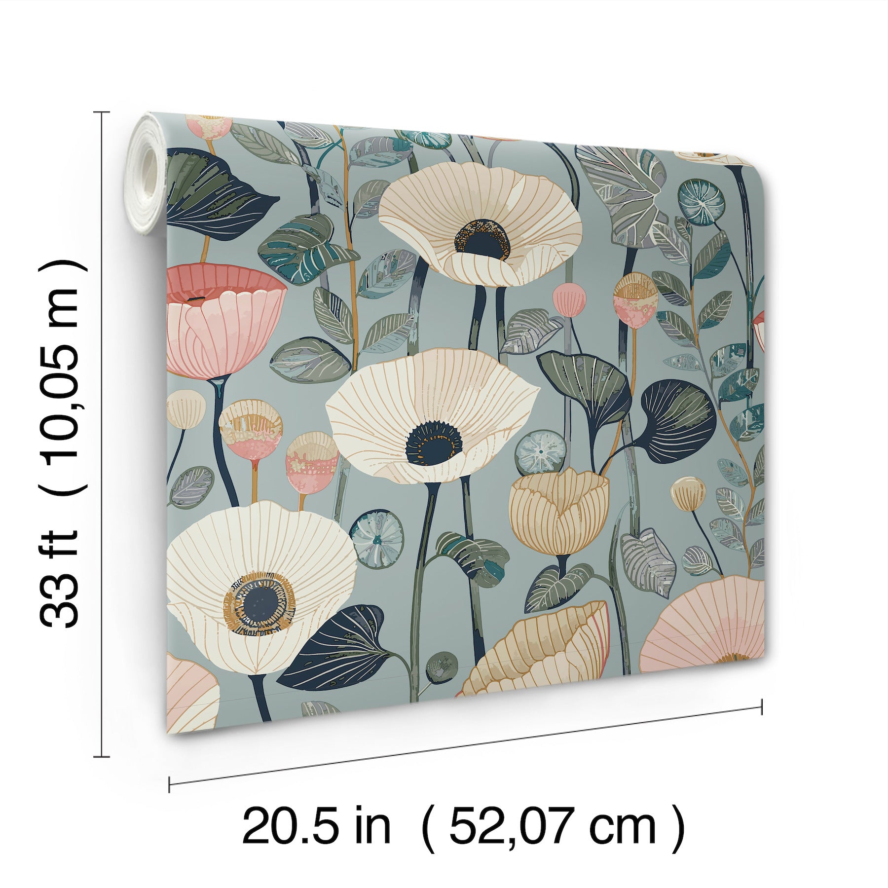 mindra-light-blue-floral-trail-wallpaper-york-wallcoverings-4197-27872 - York Wallcoverings Wallpaper