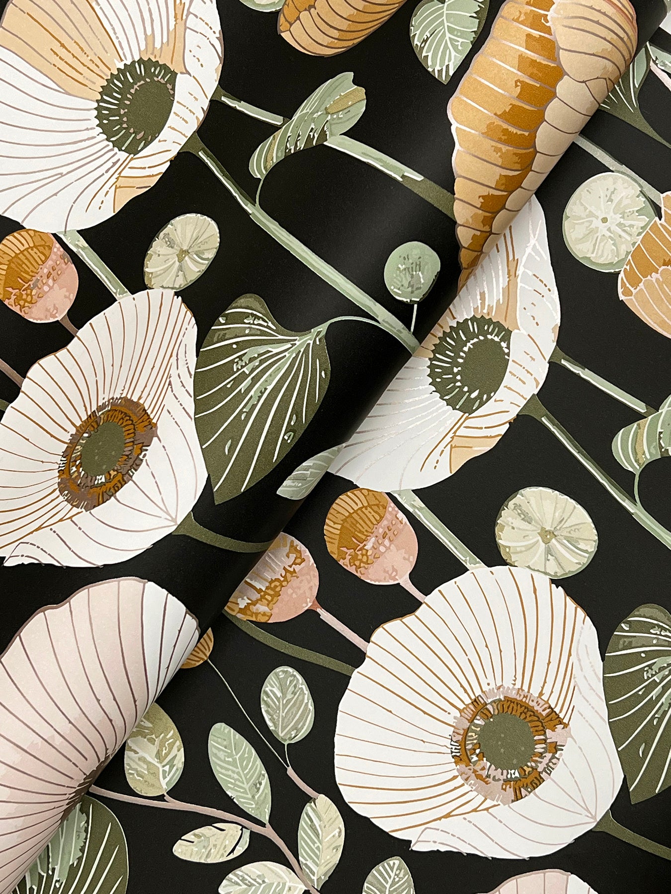 mindra-black-floral-trail-wallpaper-york-wallcoverings-4197-27875 - York Wallpaper Wallpaper