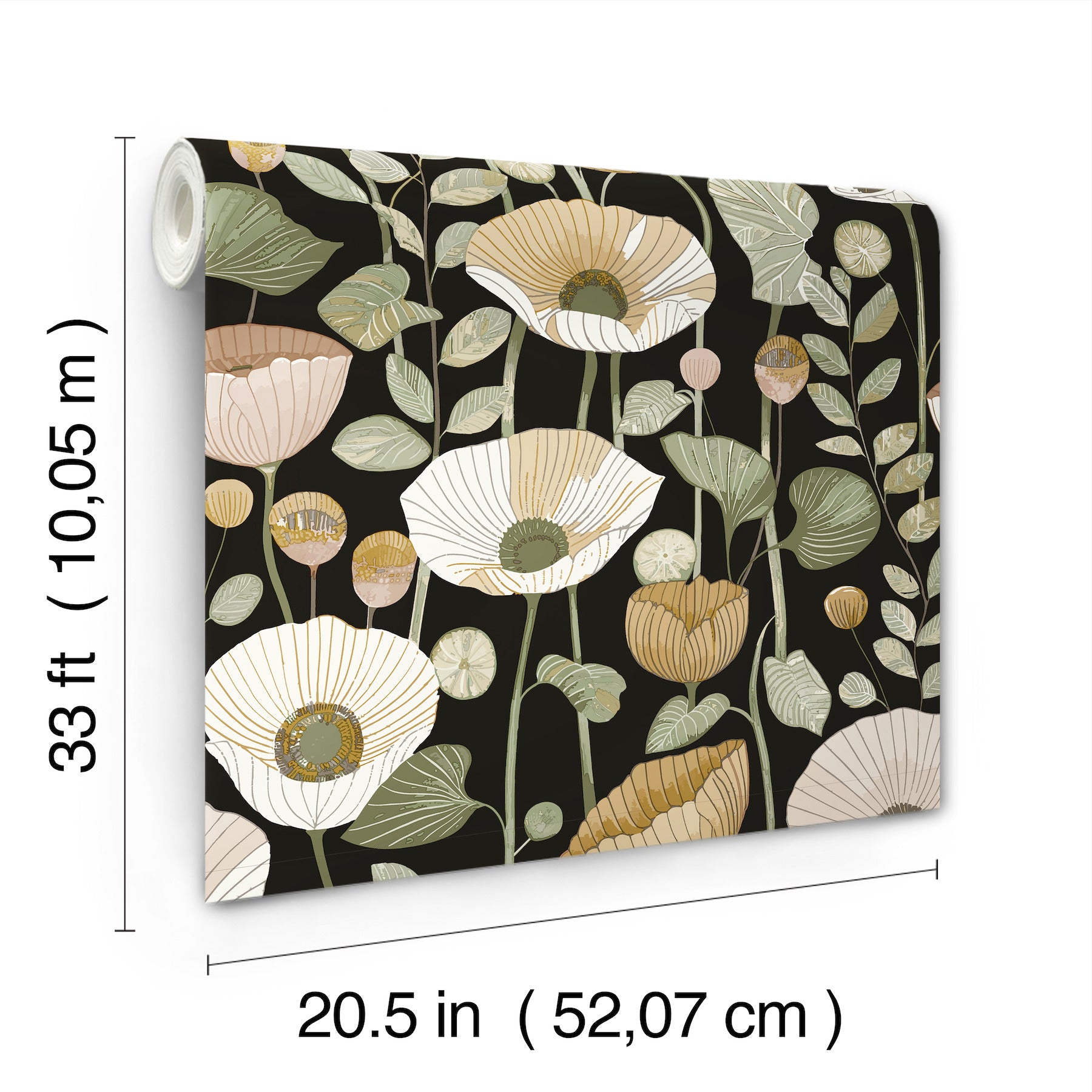 mindra-black-floral-trail-wallpaper-york-wallcoverings-4197-27875 - York Wallpaper Wallpaper