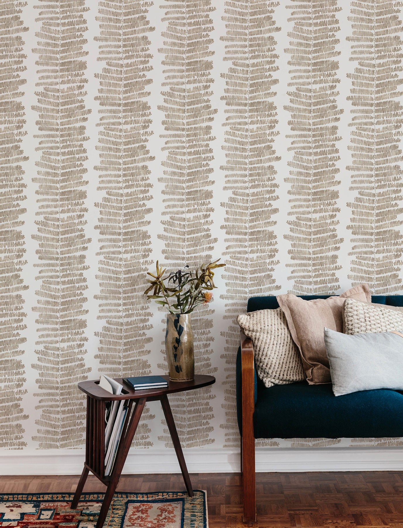 lumis-taupe-fern-stripe-wallpaper-york-wallcoverings-4197-27878 - York Wallcoverings Wallpaper