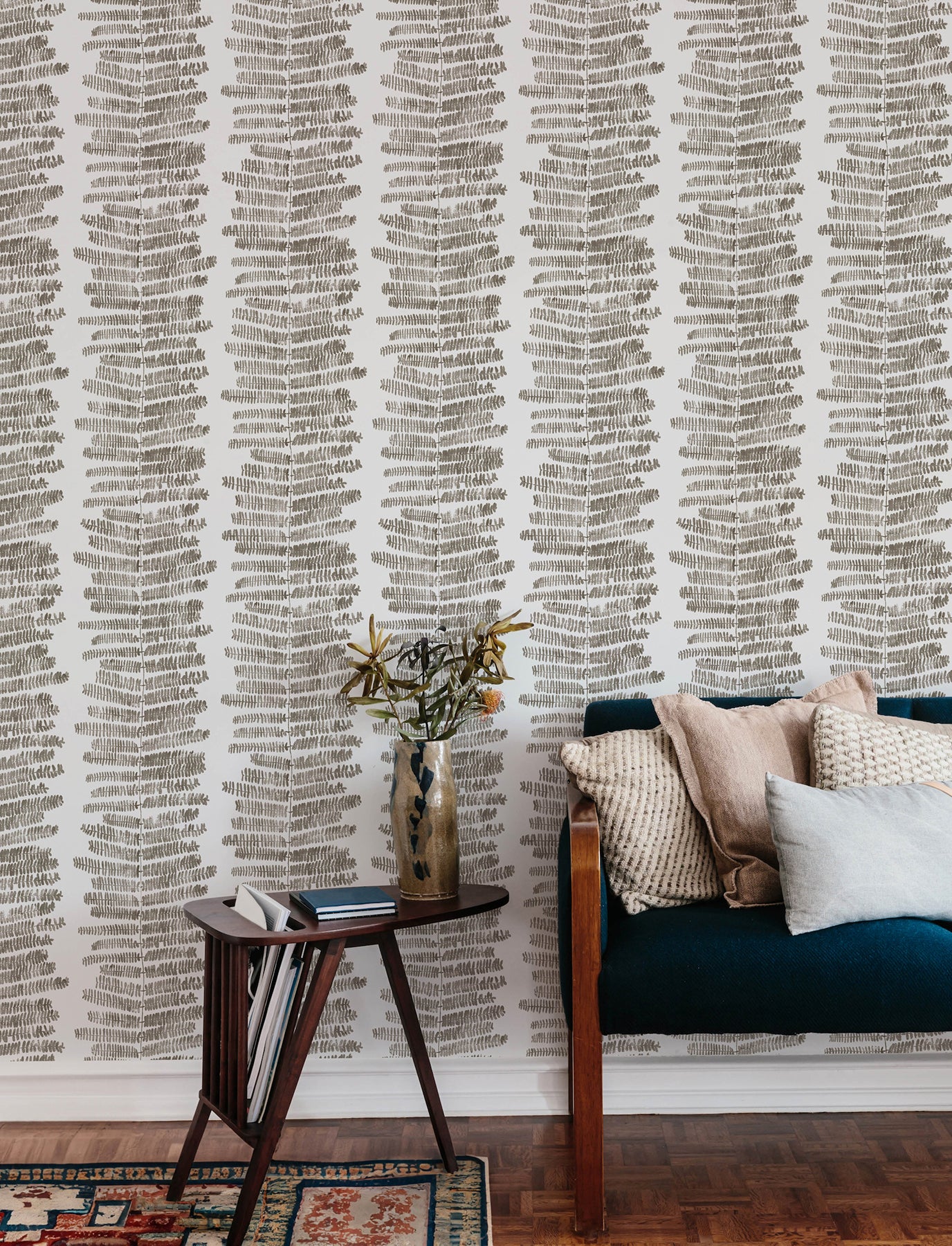 lumis-grey-fern-stripe-wallpaper-york-wallcoverings-4197-27879 - York Wallcoverings Wallpaper