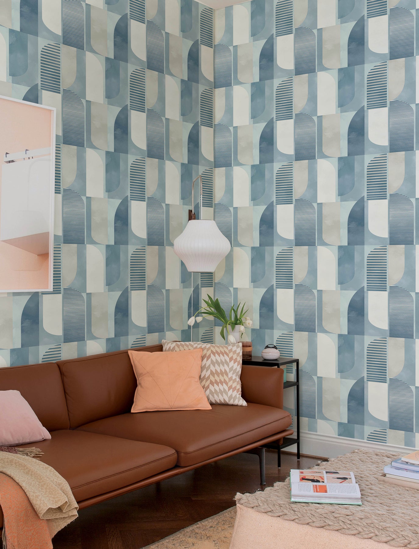 otto-blue-abstract-geometric-wallpaper-york-wallcoverings-4197-27880 - York Wallcoverings Wallpaper