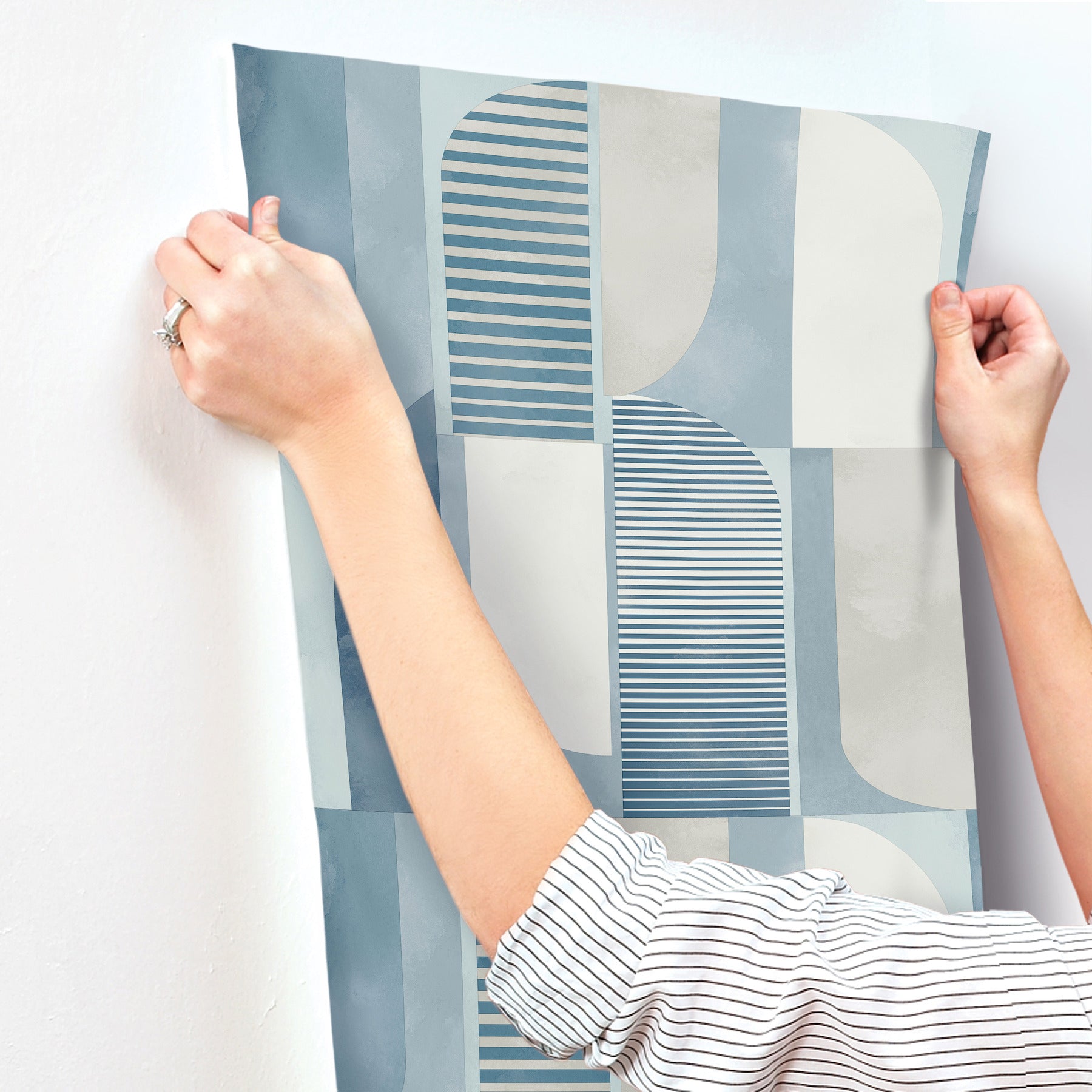 otto-blue-abstract-geometric-wallpaper-york-wallcoverings-4197-27880 - York Wallcoverings Wallpaper