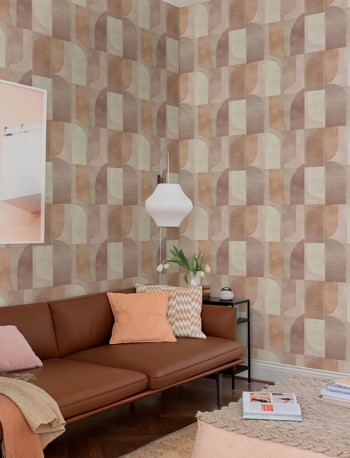 otto-raspberry-abstract-geometric-wallpaper-york-wallcoverings-4197-27882 - York Wallcoverings Wallpaper