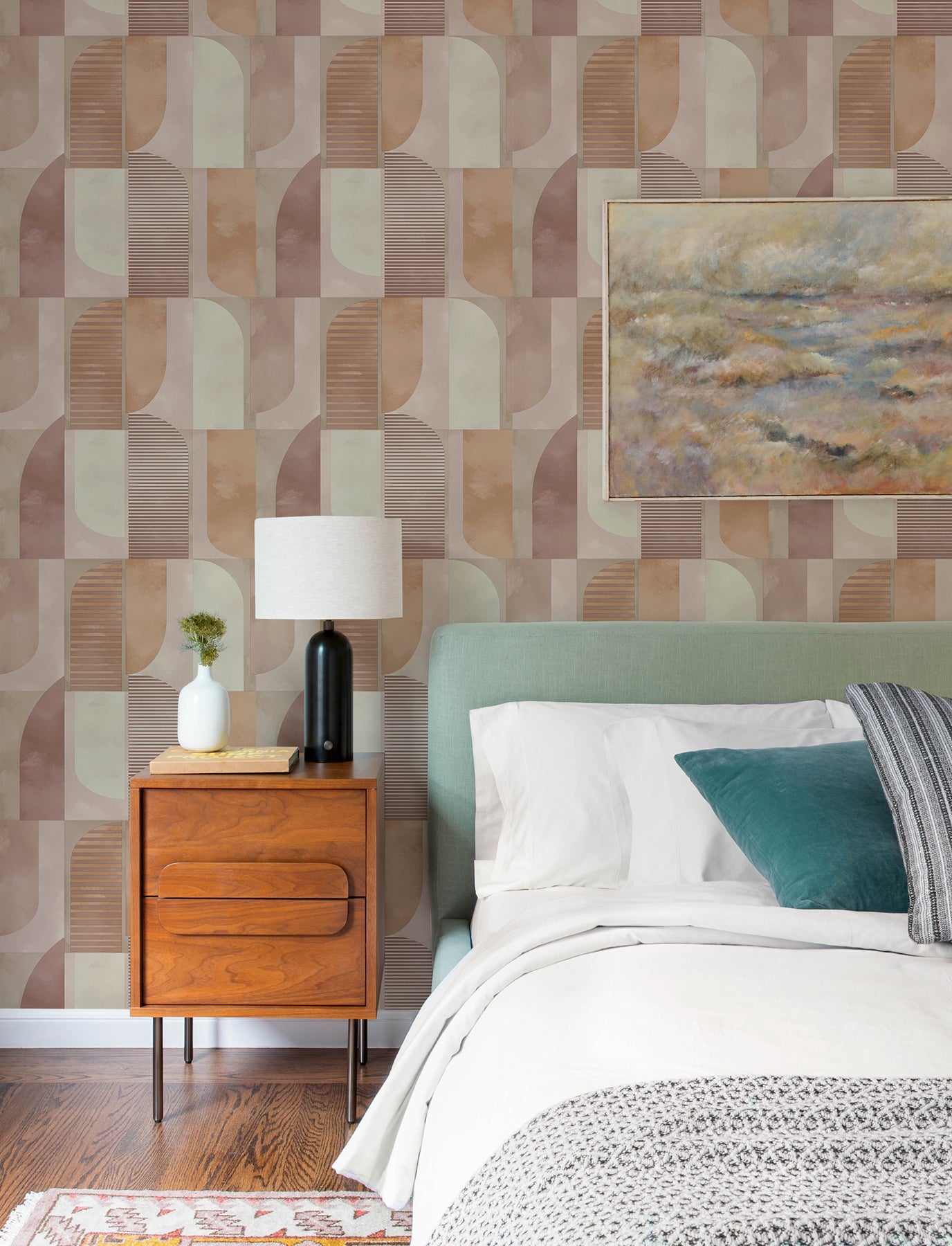 otto-raspberry-abstract-geometric-wallpaper-york-wallcoverings-4197-27882 - York Wallcoverings Wallpaper