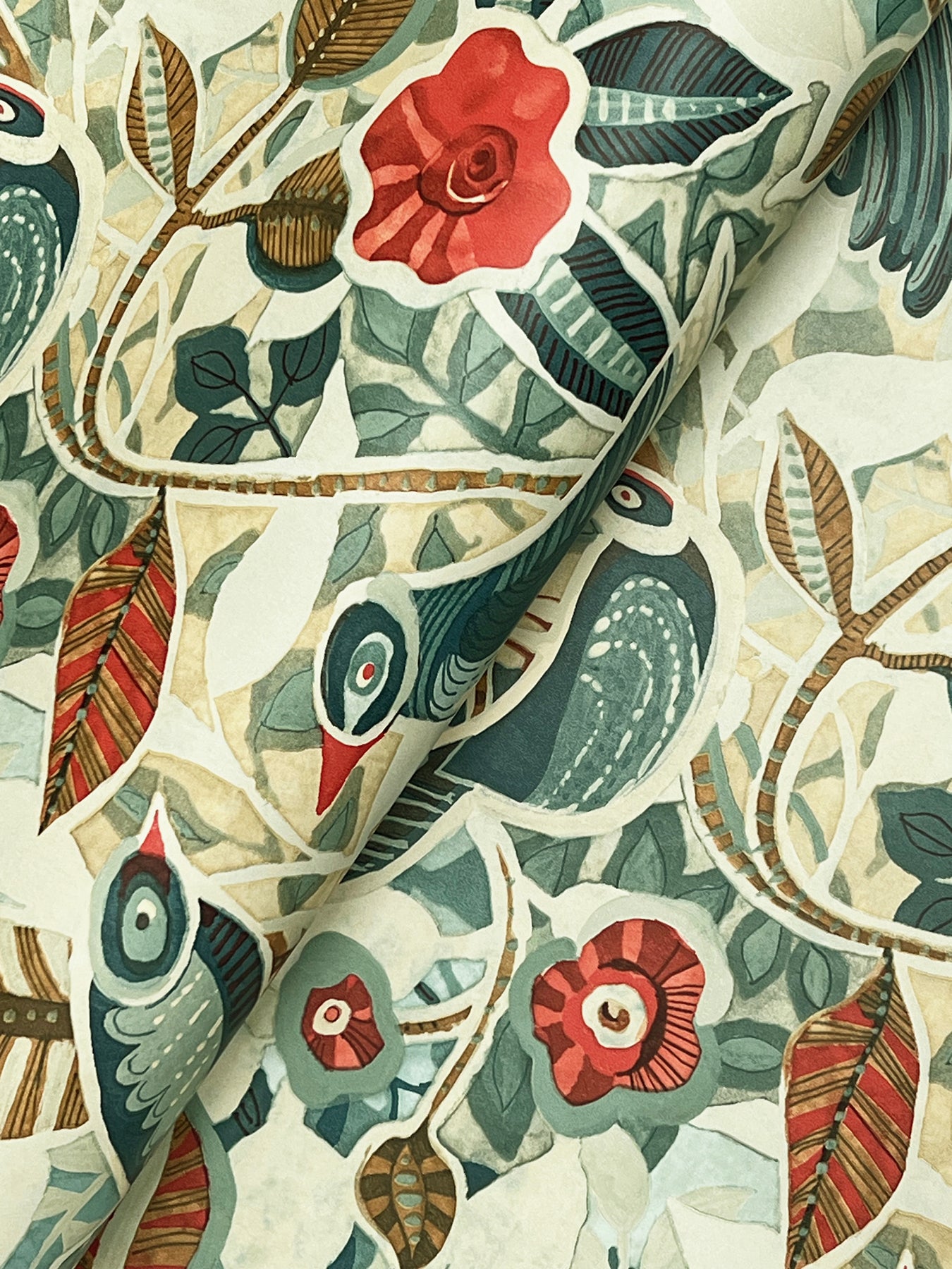 manette-turquoise-birds-in-the-bush-wallpaper-york-wallcoverings-4197-27884 - York Wallcoverings Wallpaper