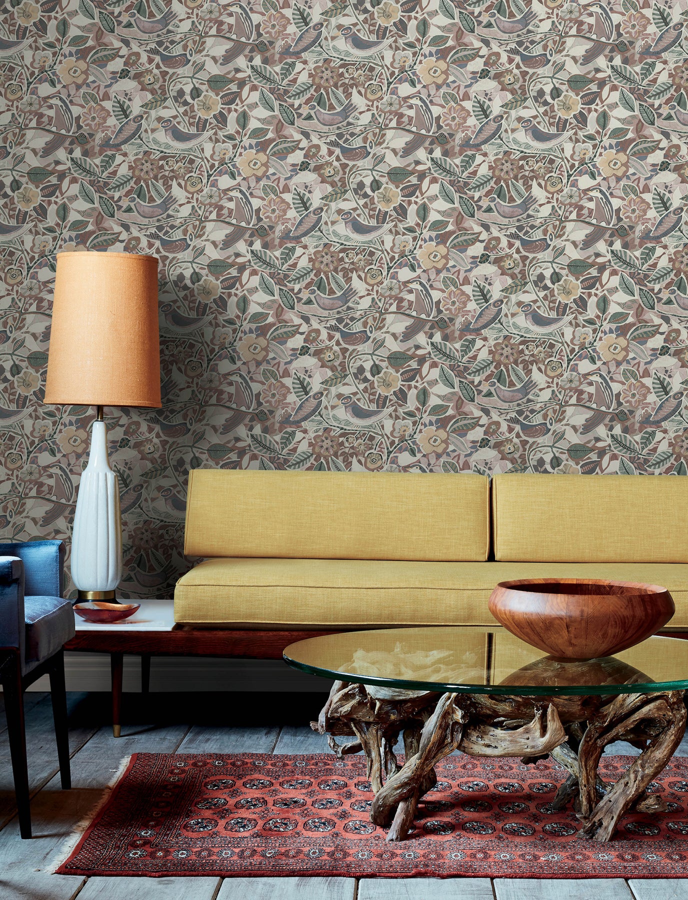 manette-plum-birds-in-the-bush-wallpaper-york-wallcoverings-4197-27887 - York Wallpaper Wallpaper