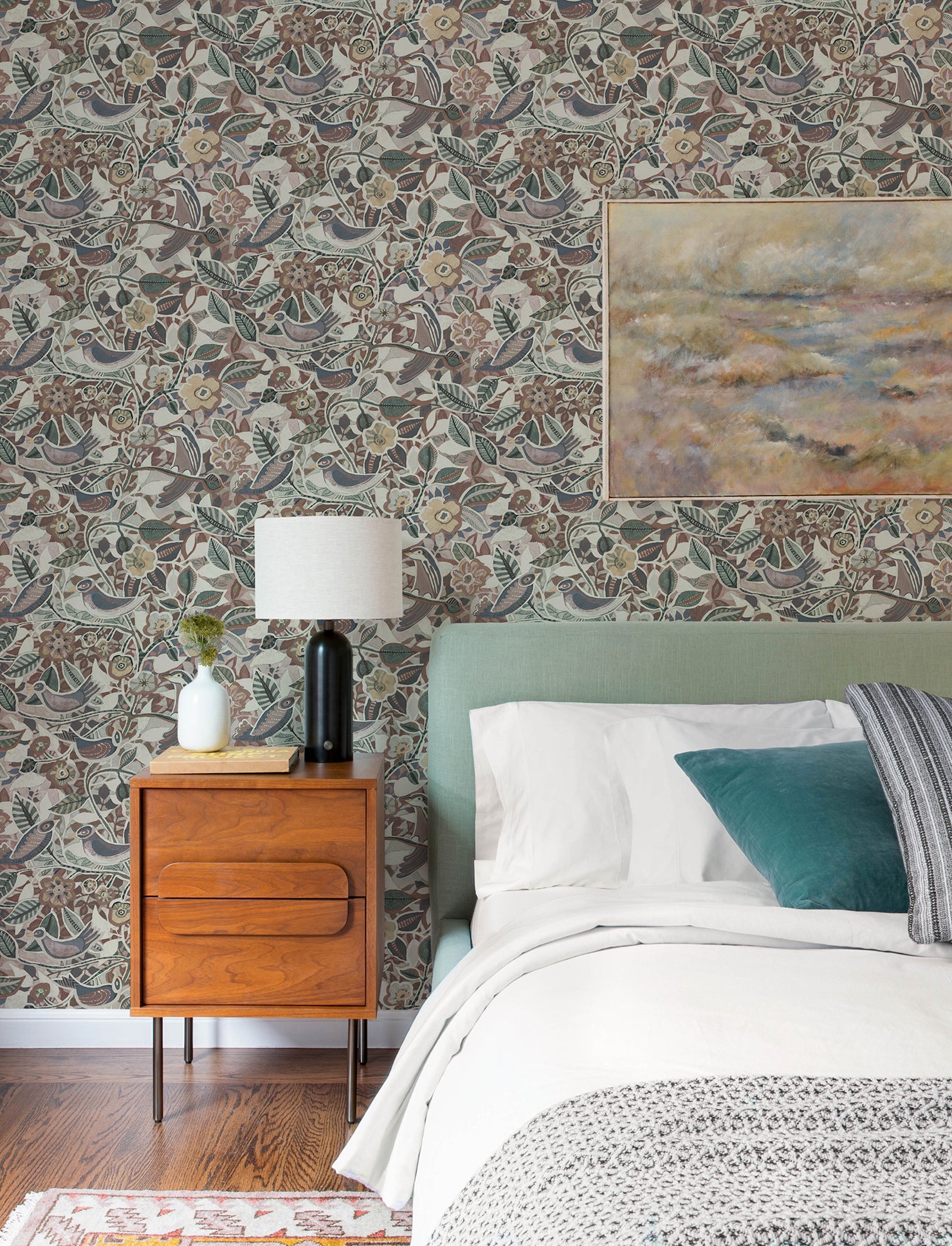 manette-plum-birds-in-the-bush-wallpaper-york-wallcoverings-4197-27887 - York Wallpaper Wallpaper