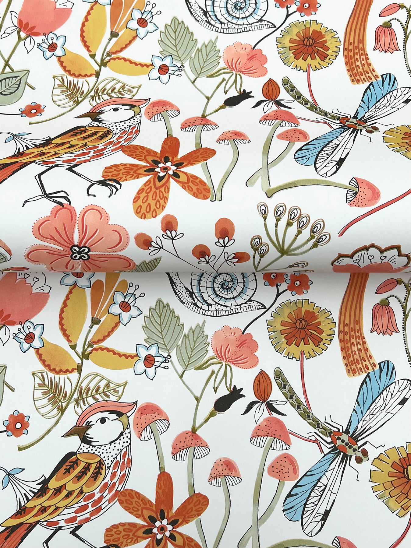 wonder-orange-woodland-animals-wallpaper-york-wallcoverings-4197-83760 - York Wallcoverings Wallpaper